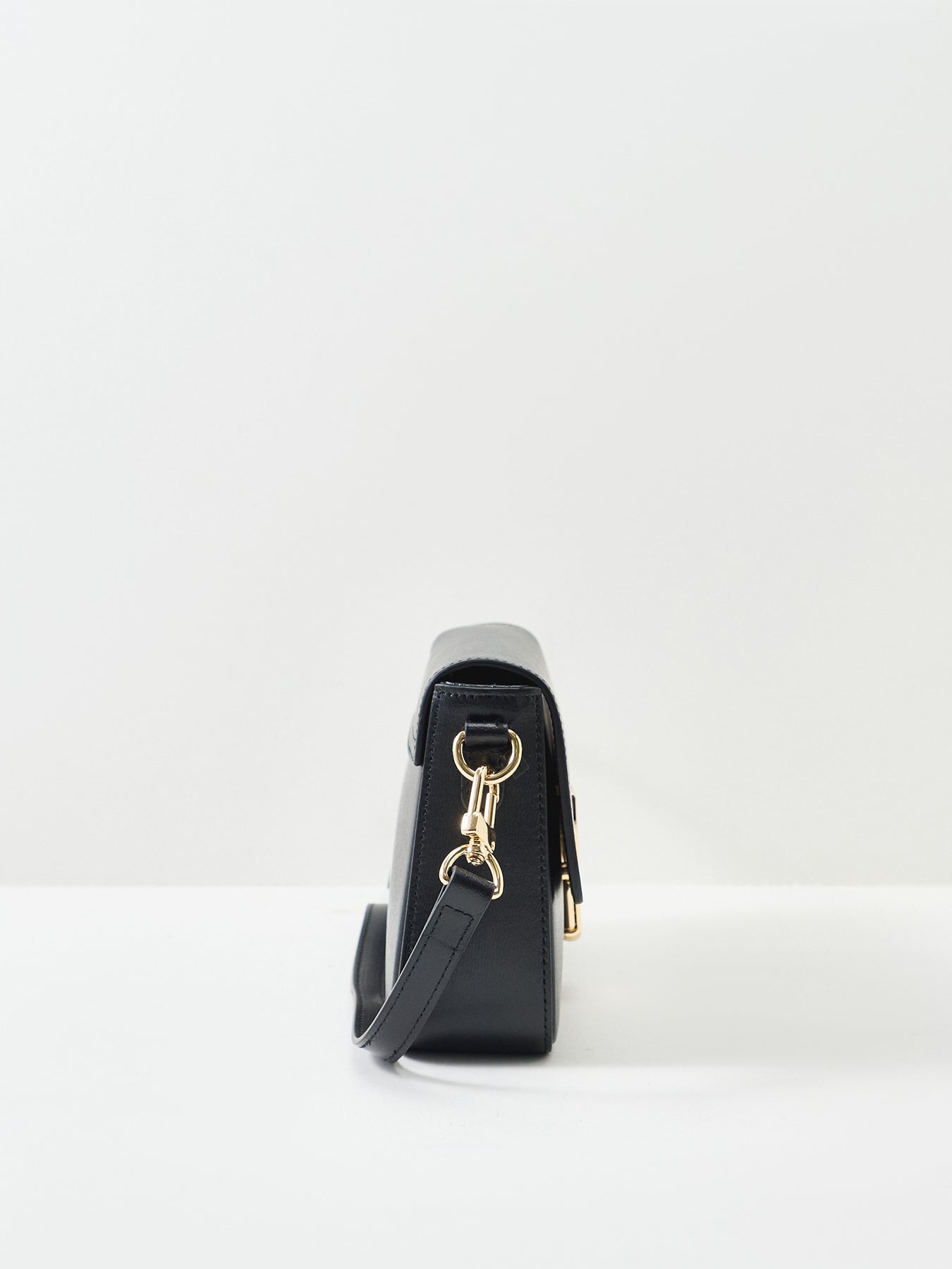Flora Top Handle Leather Bag Black