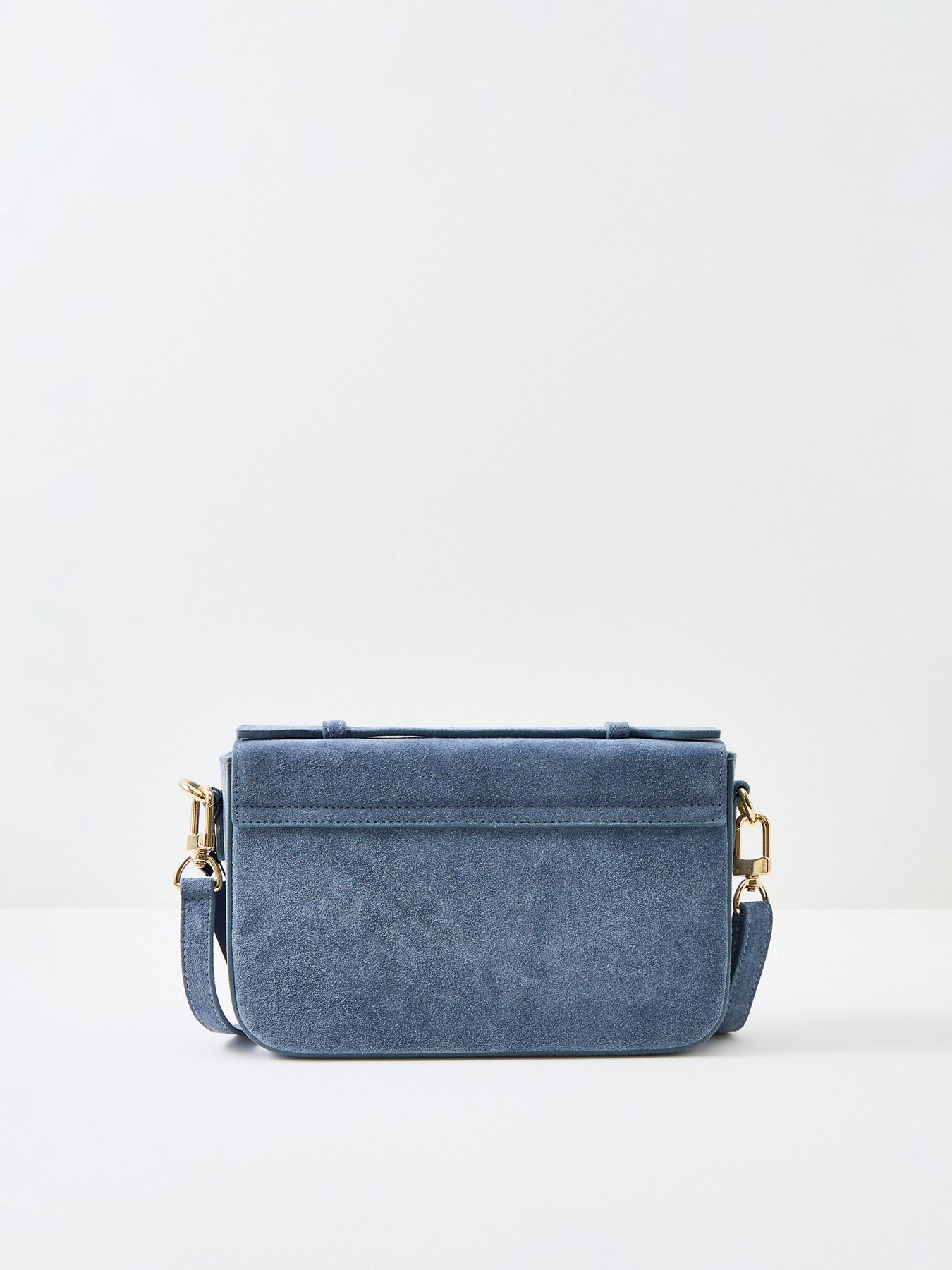 Flora Suede Top Handle Crossbody Bag Blue