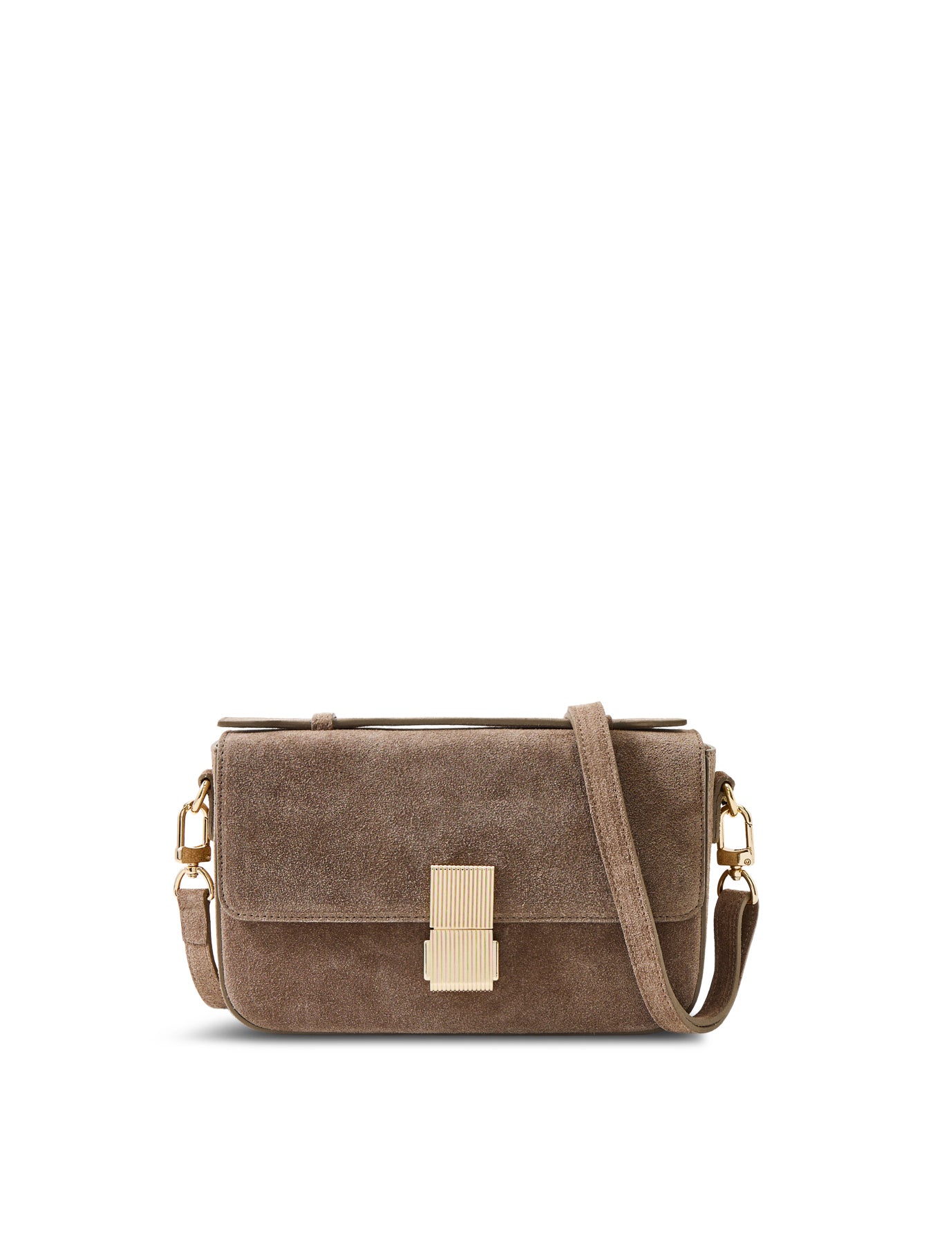 Flora Suede Top Handle Crossbody Bag Mink
