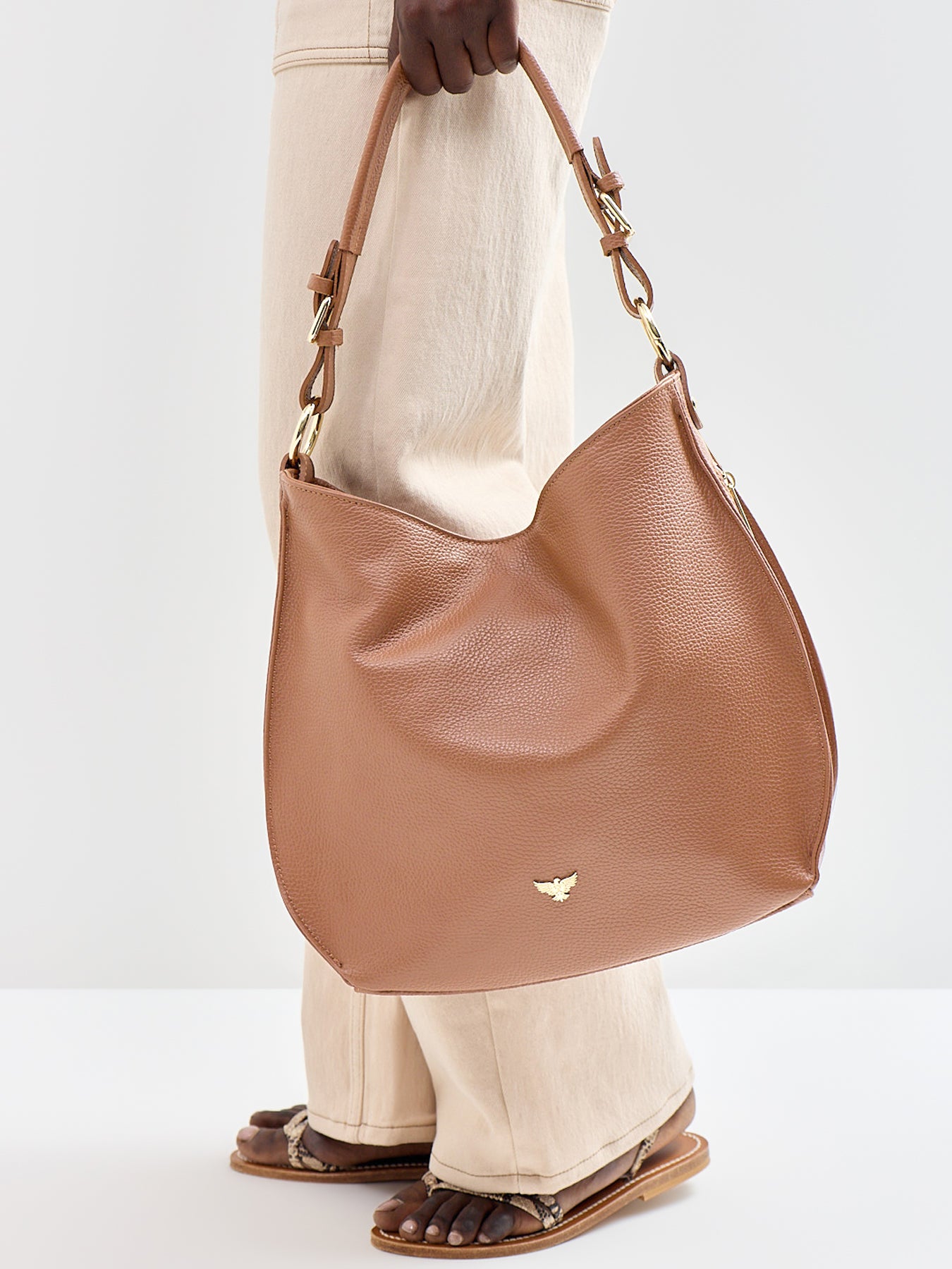 Harriet Leather Shoulder Bag Tan