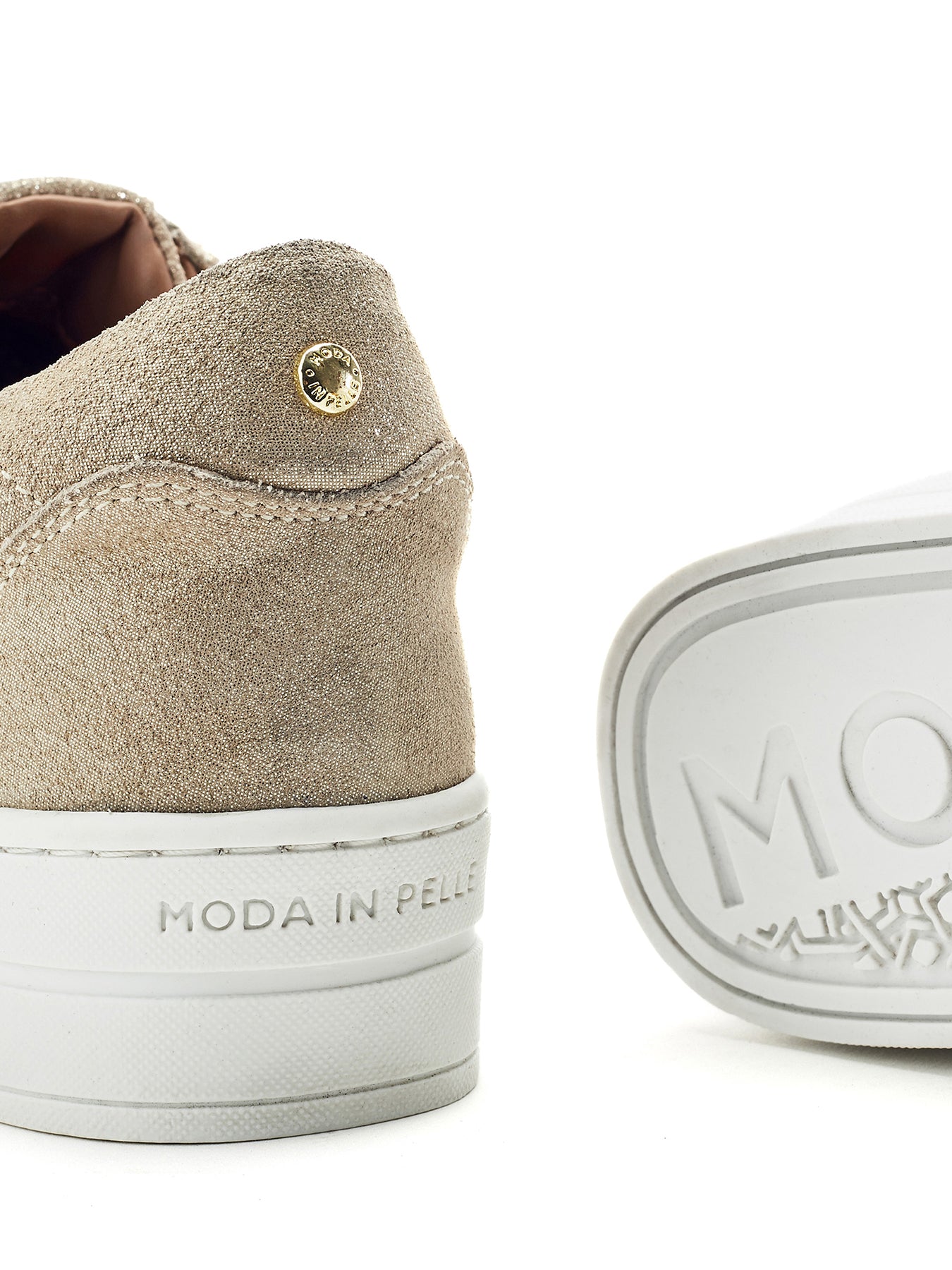 Abbee Leather Trainers Gold