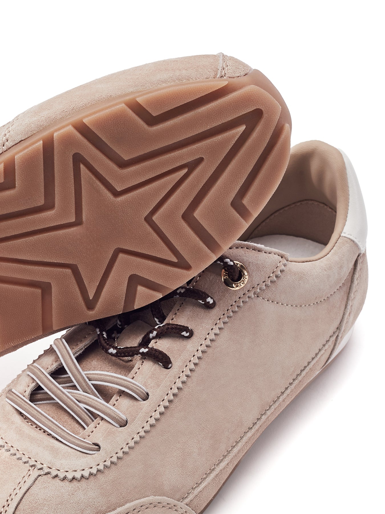 Ares Lace-Up Trainers Taupe