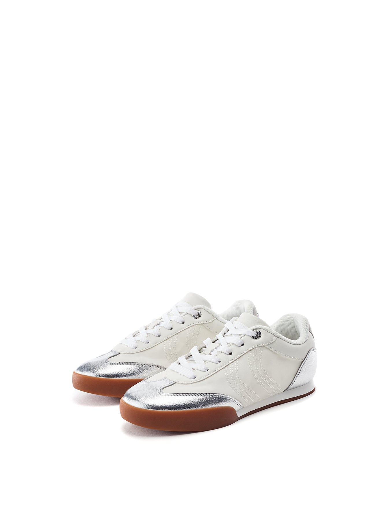 Aromaa Lace-Up Trainers Silver