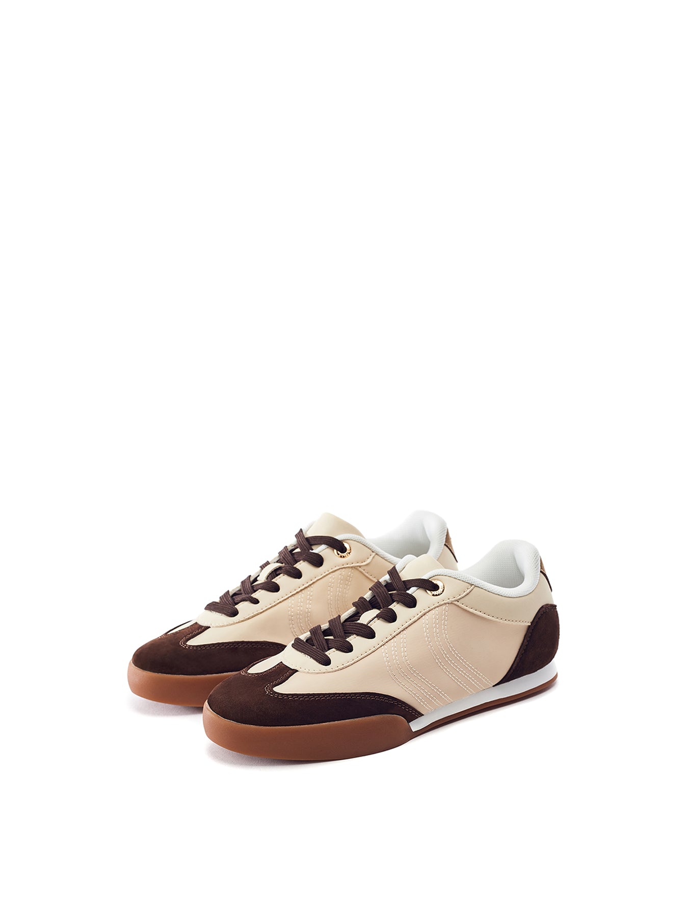 Aromaa Lace-Up Trainers Taupe