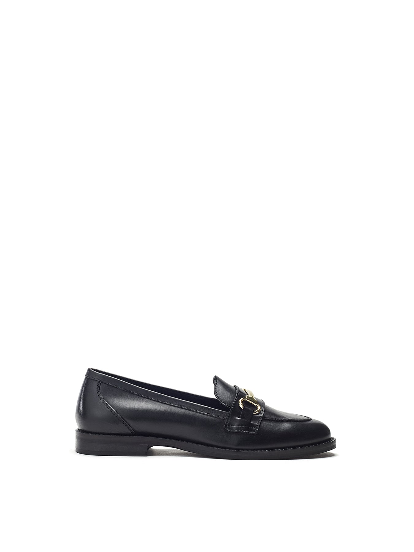 Elarra Leather Loafers Black