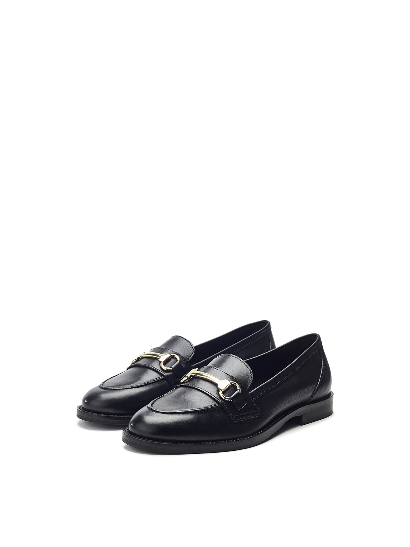 Elarra Leather Loafers Black
