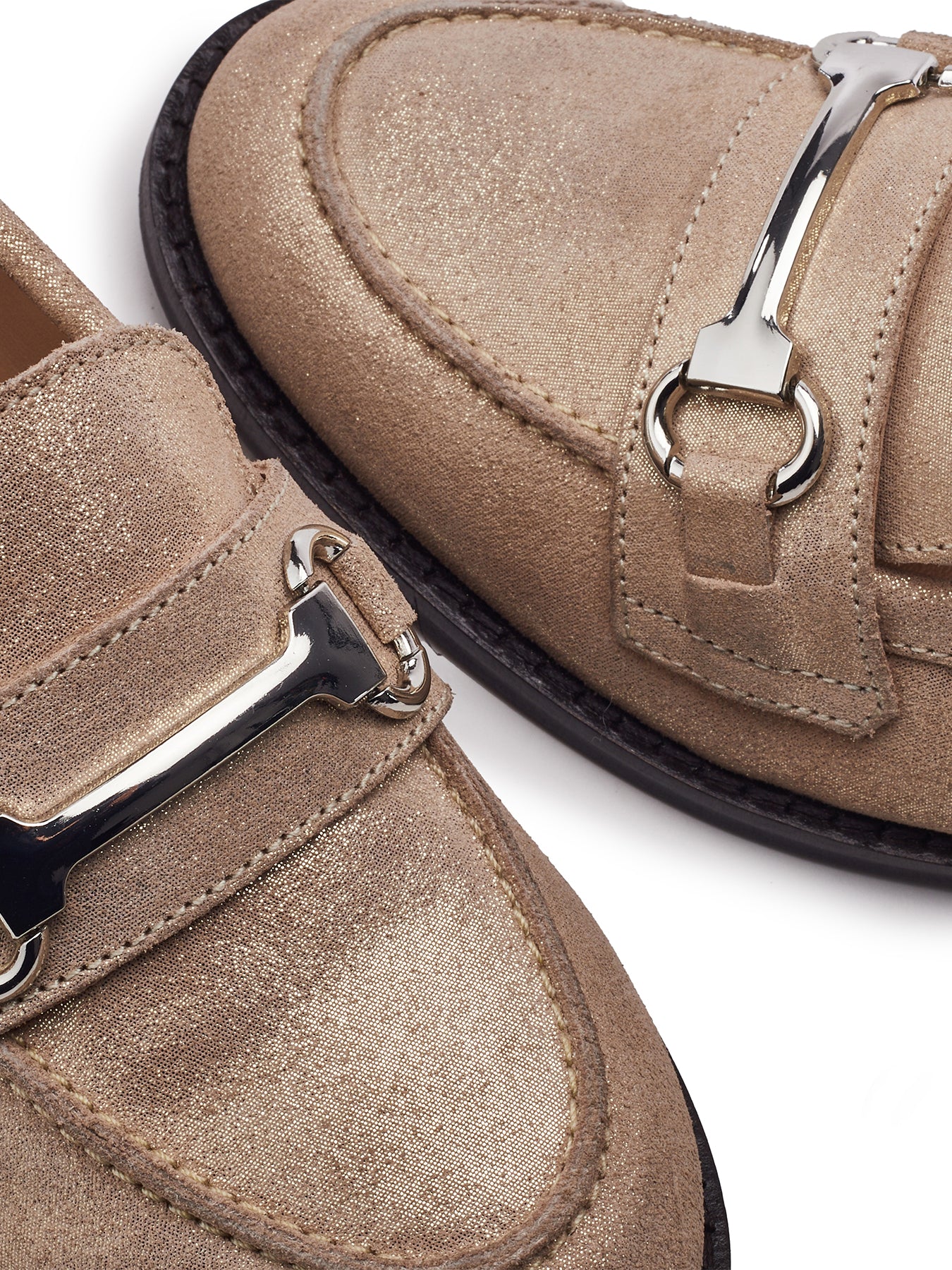 Elarra Leather Loafers Gold