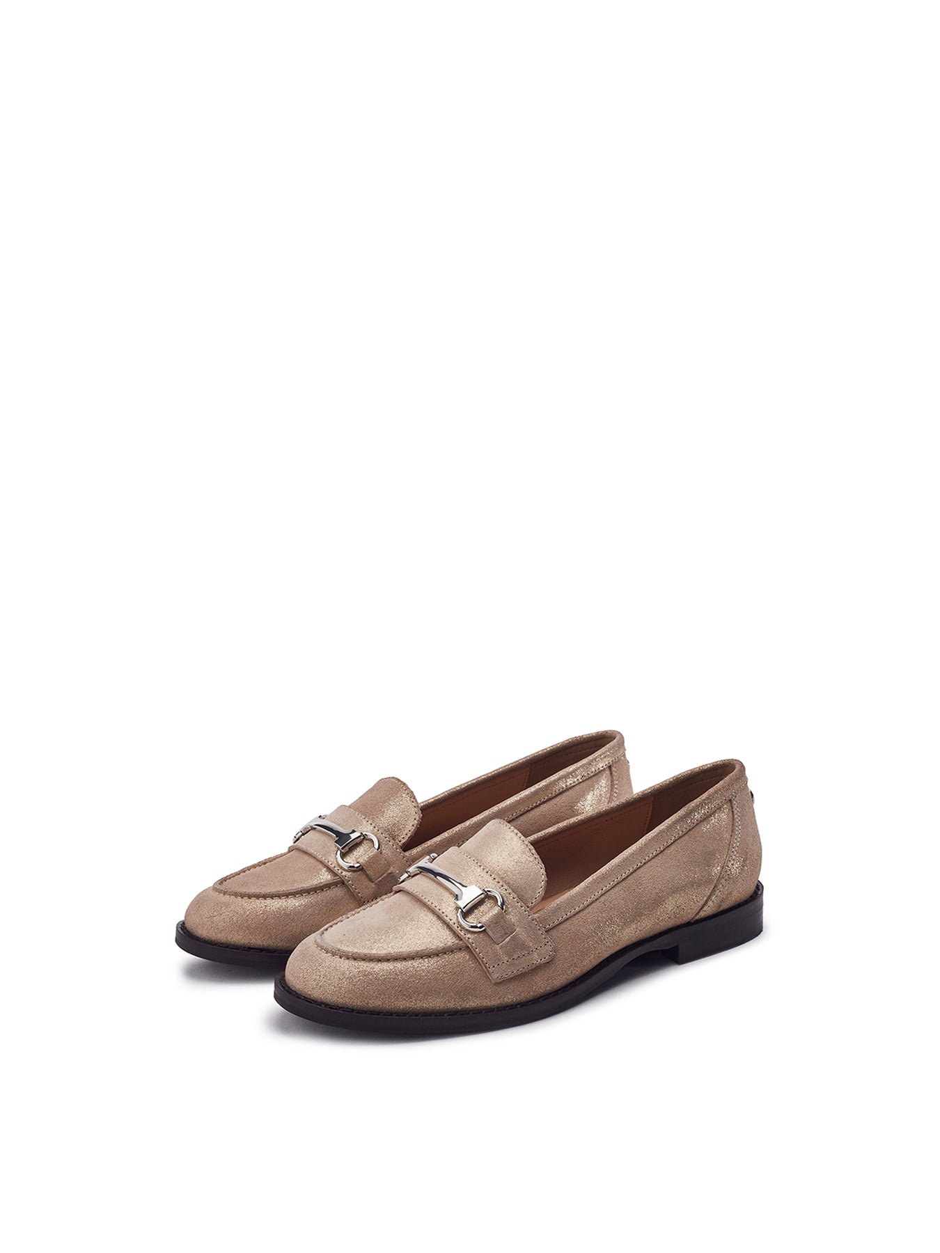 Elarra Leather Loafers Gold
