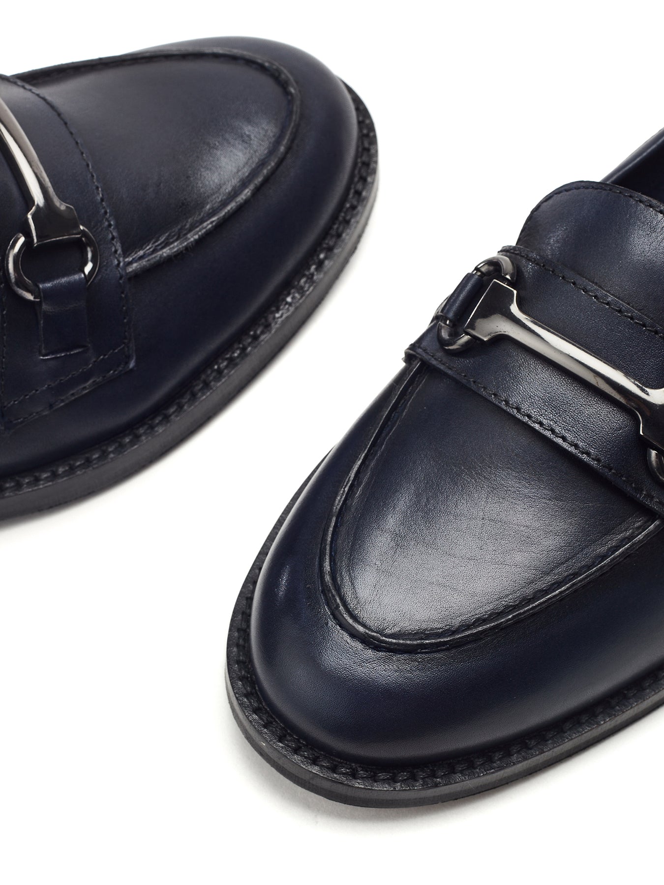 Elarra Leather Loafers Navy