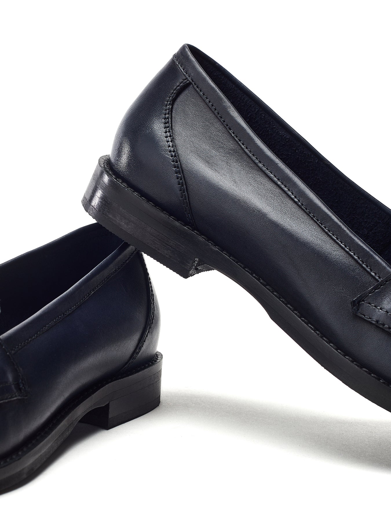 Elarra Leather Loafers Navy