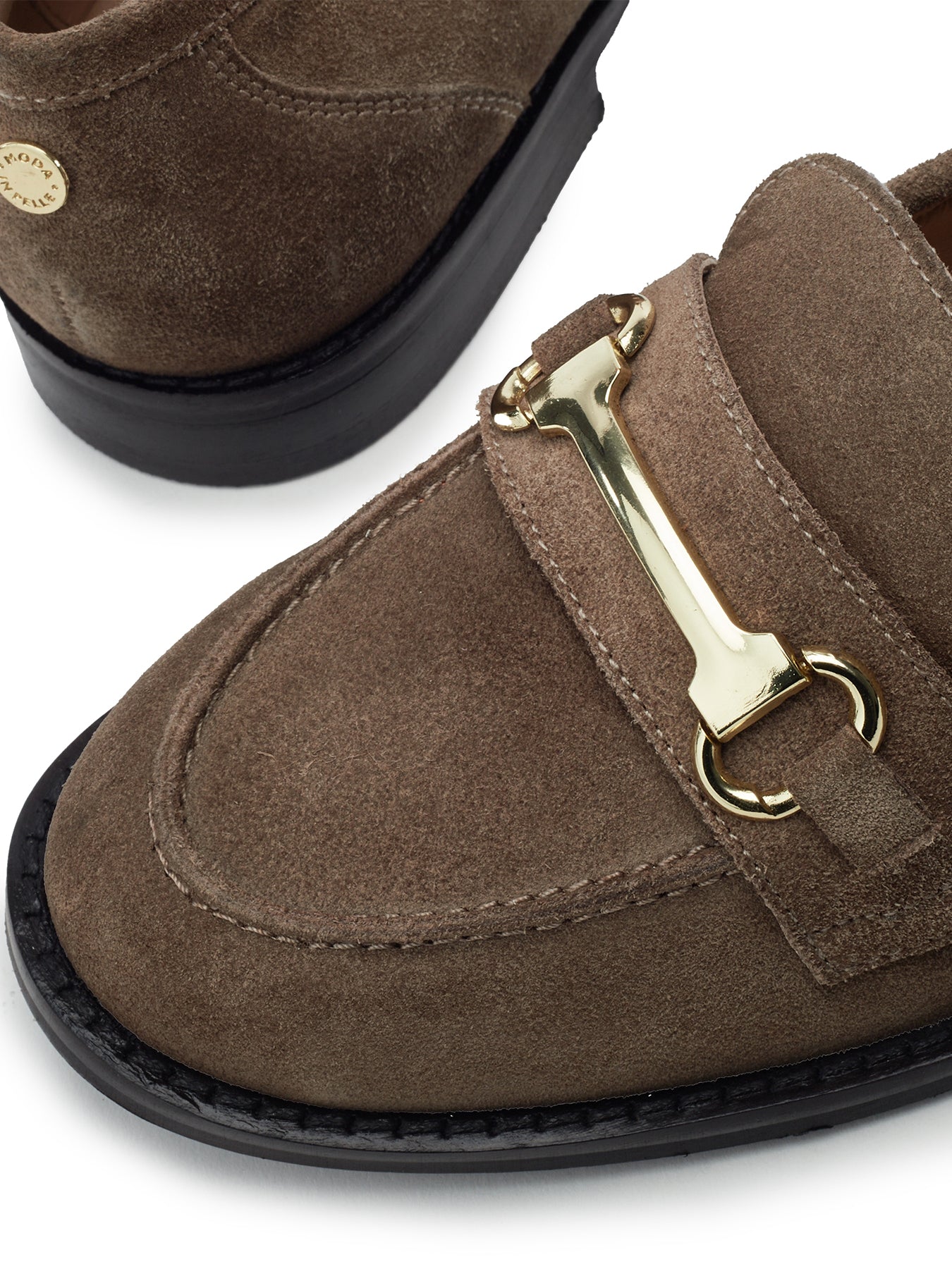 Elarra Suede Loafers Taupe