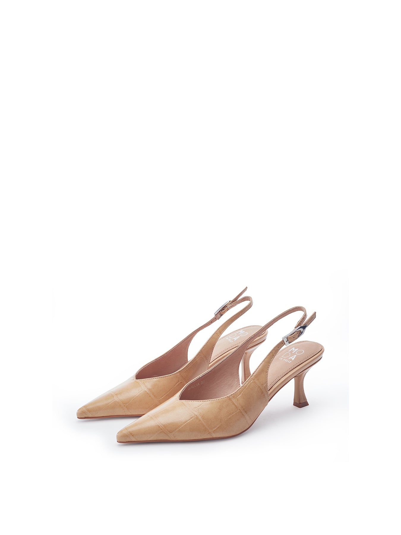 Gallia Leather High Heel Shoes Neutral