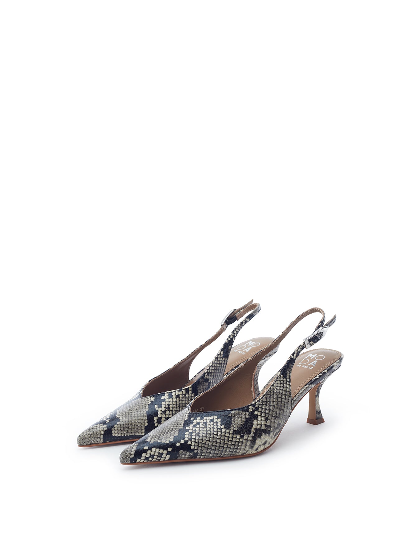Gallia High Heel Court Shoes Snake-Skin Print