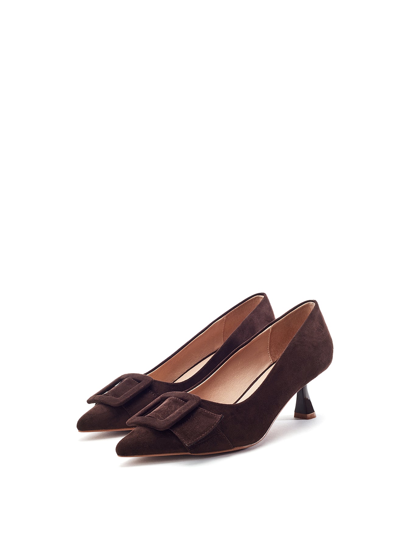 Ghiselle Kitten Heel Shoes Brown