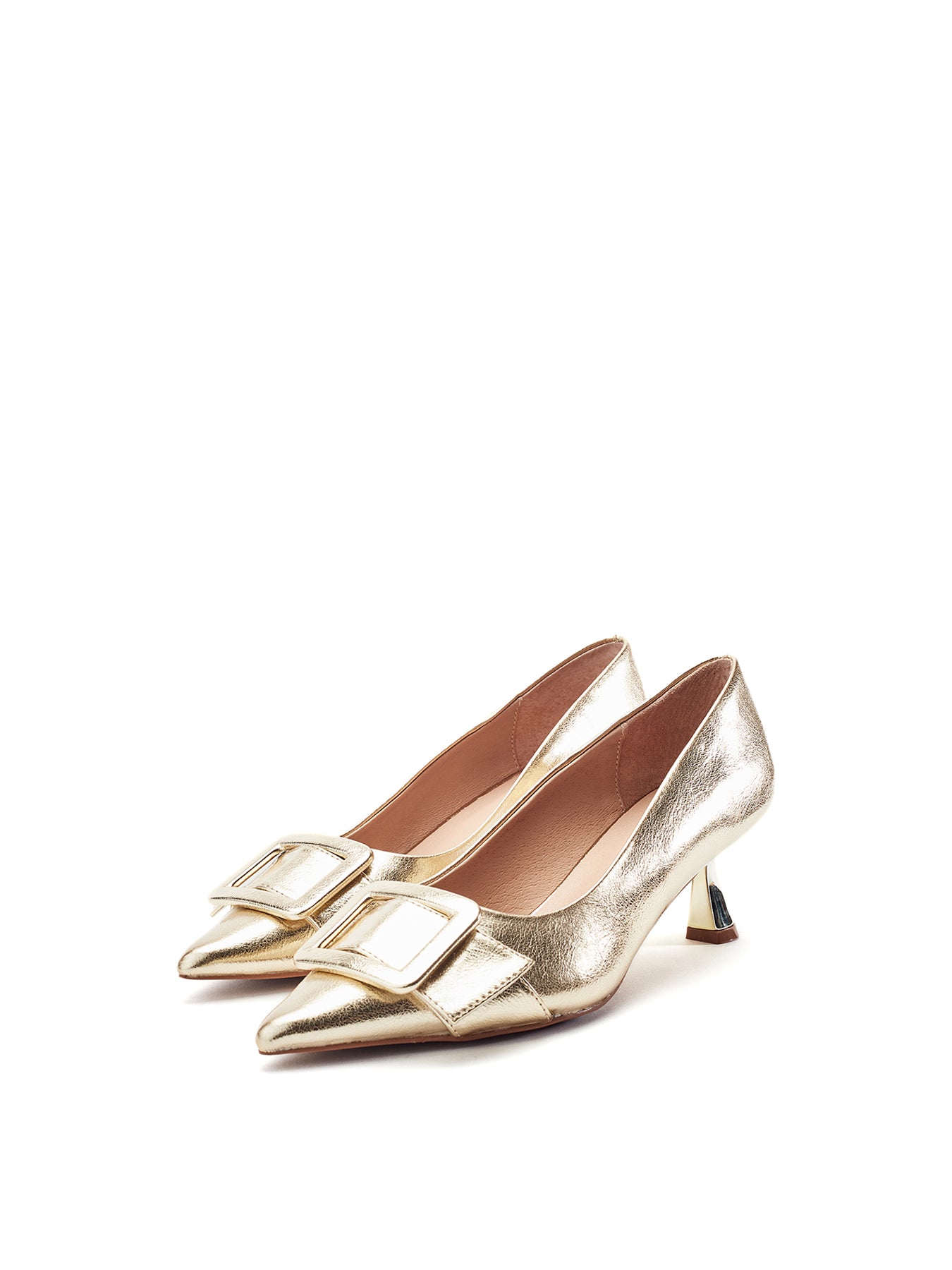 Ghiselle Kitten Heel Shoes Gold