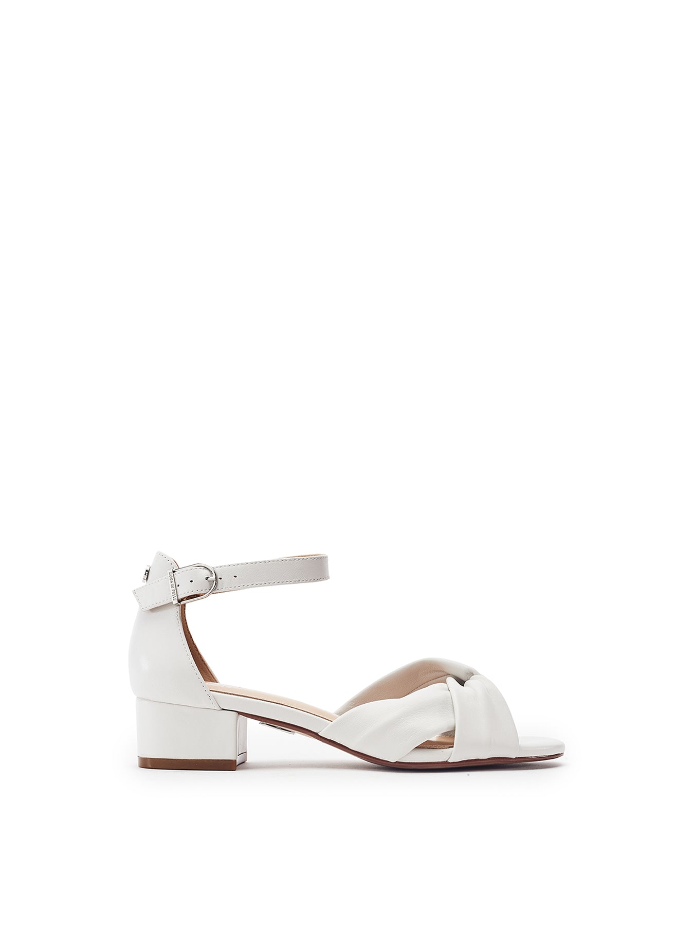 Macadima Block Heel Sandals White