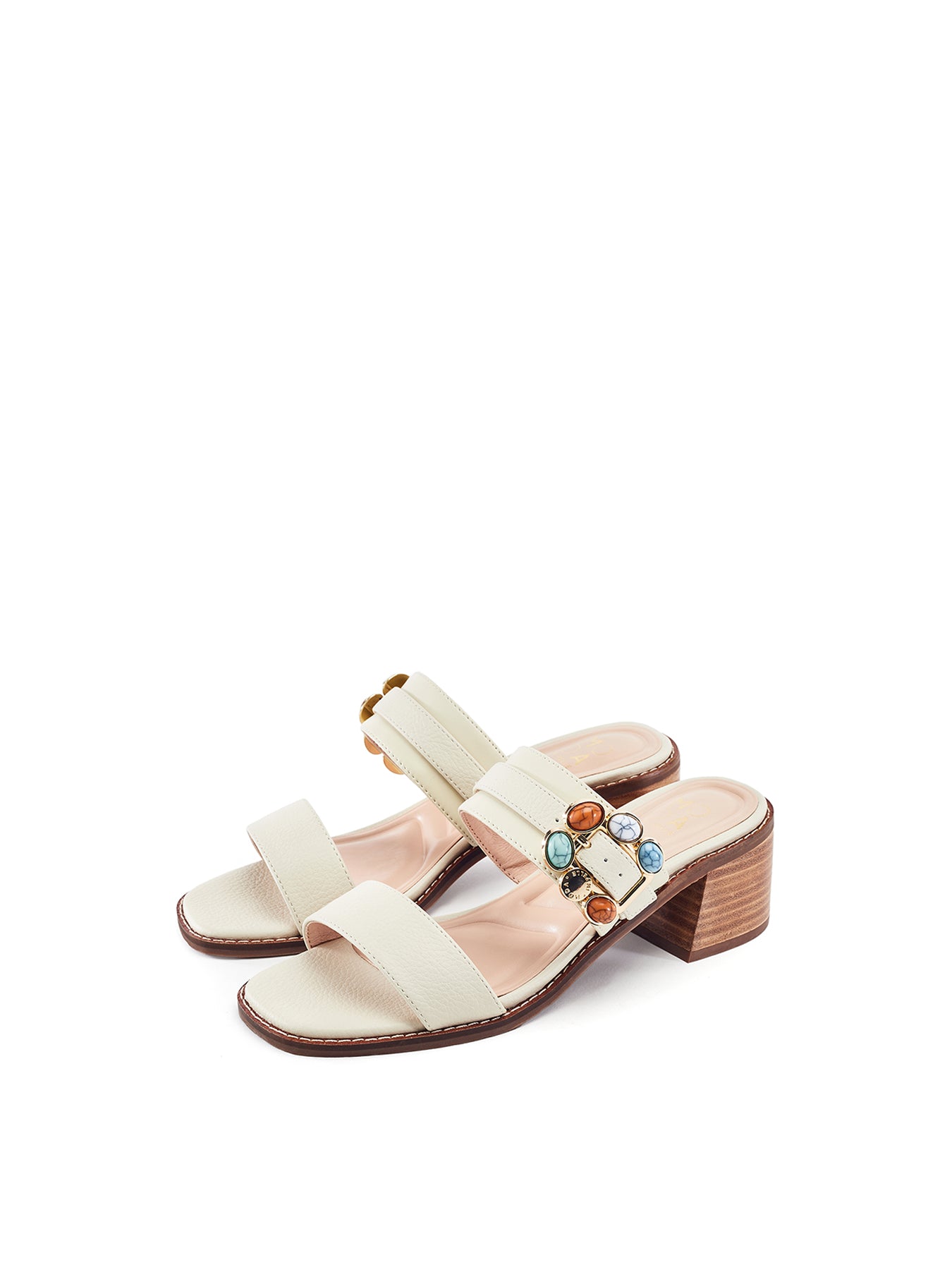 Mallorie Block Heel Sandals White