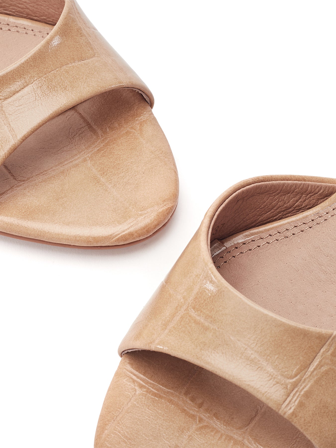 Minka Leather High Heel Sandals Neutral