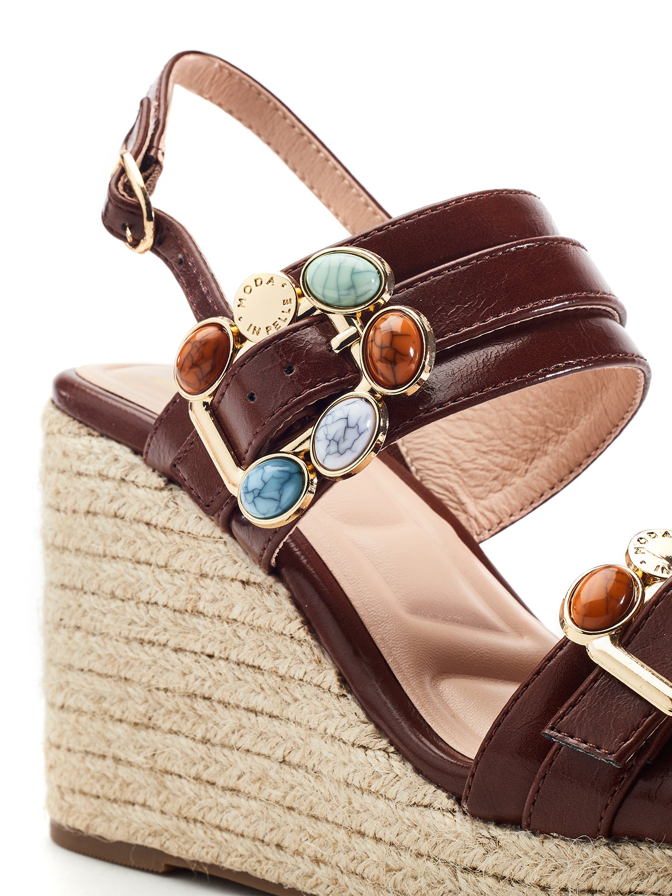 Moyra Wedge Sandals Brown