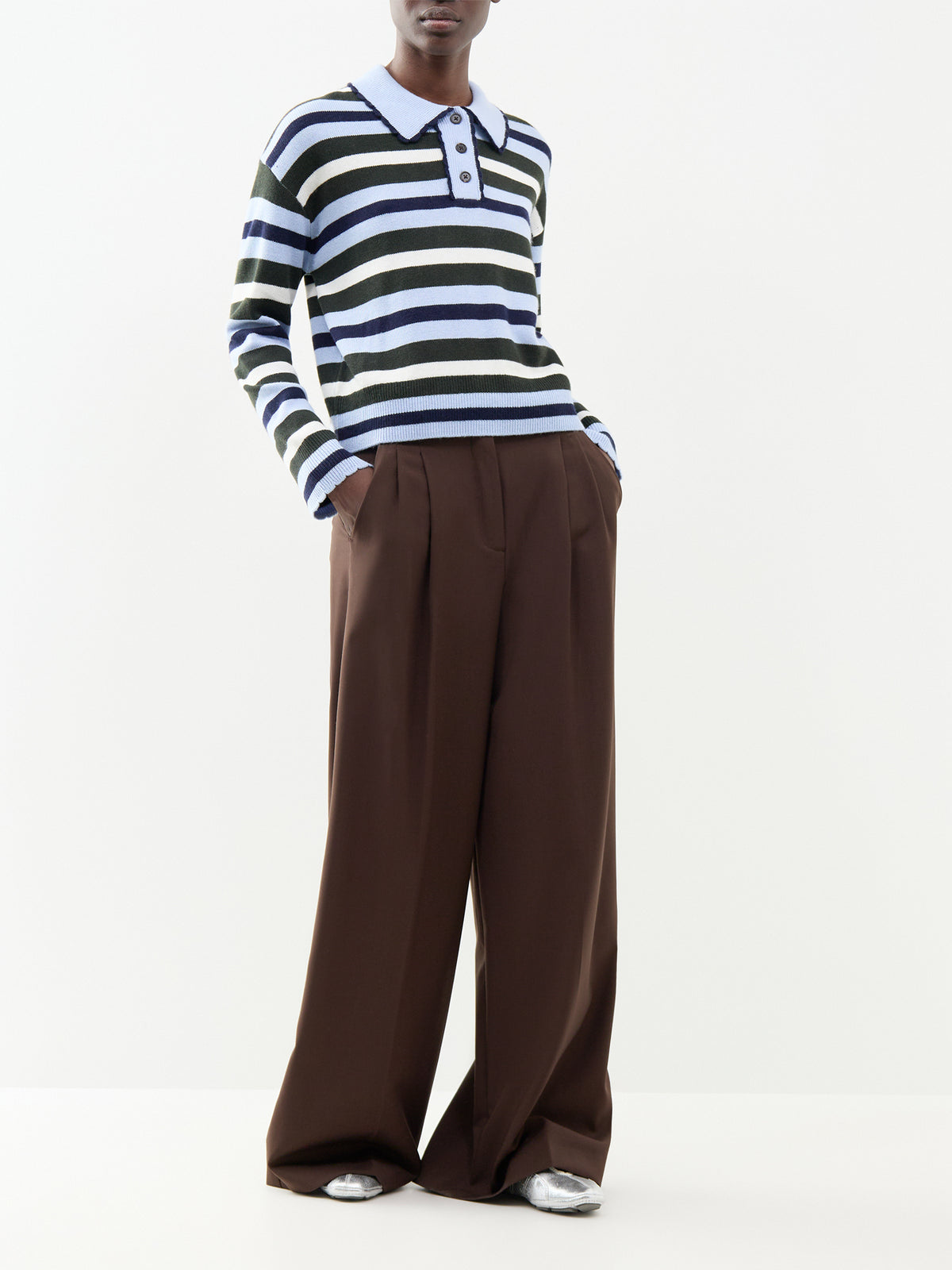 Delora Merino Wool Blend Long Sleeve Top
