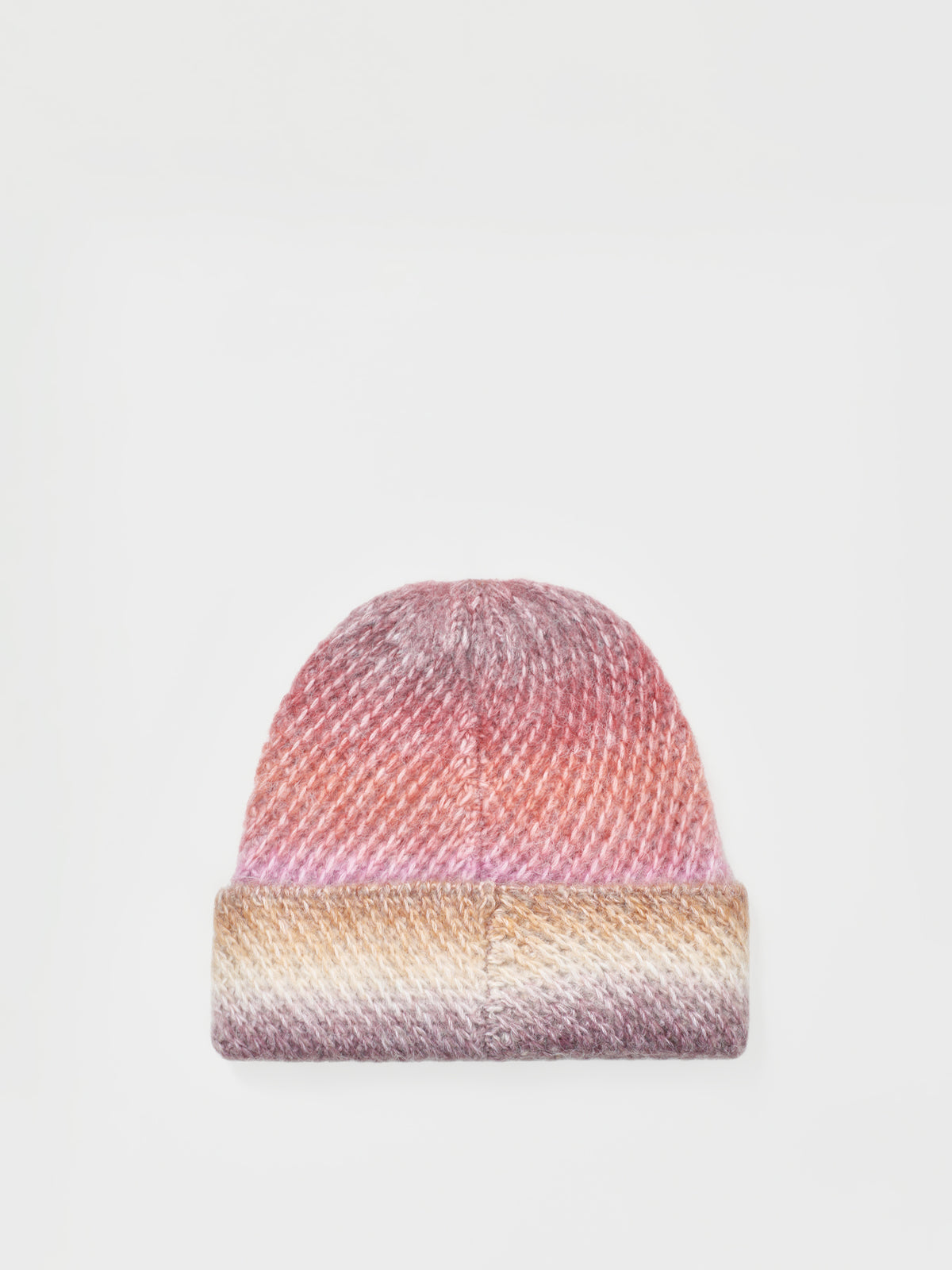 Fanatail Wool Blend Turn-Up Beanie - Berry