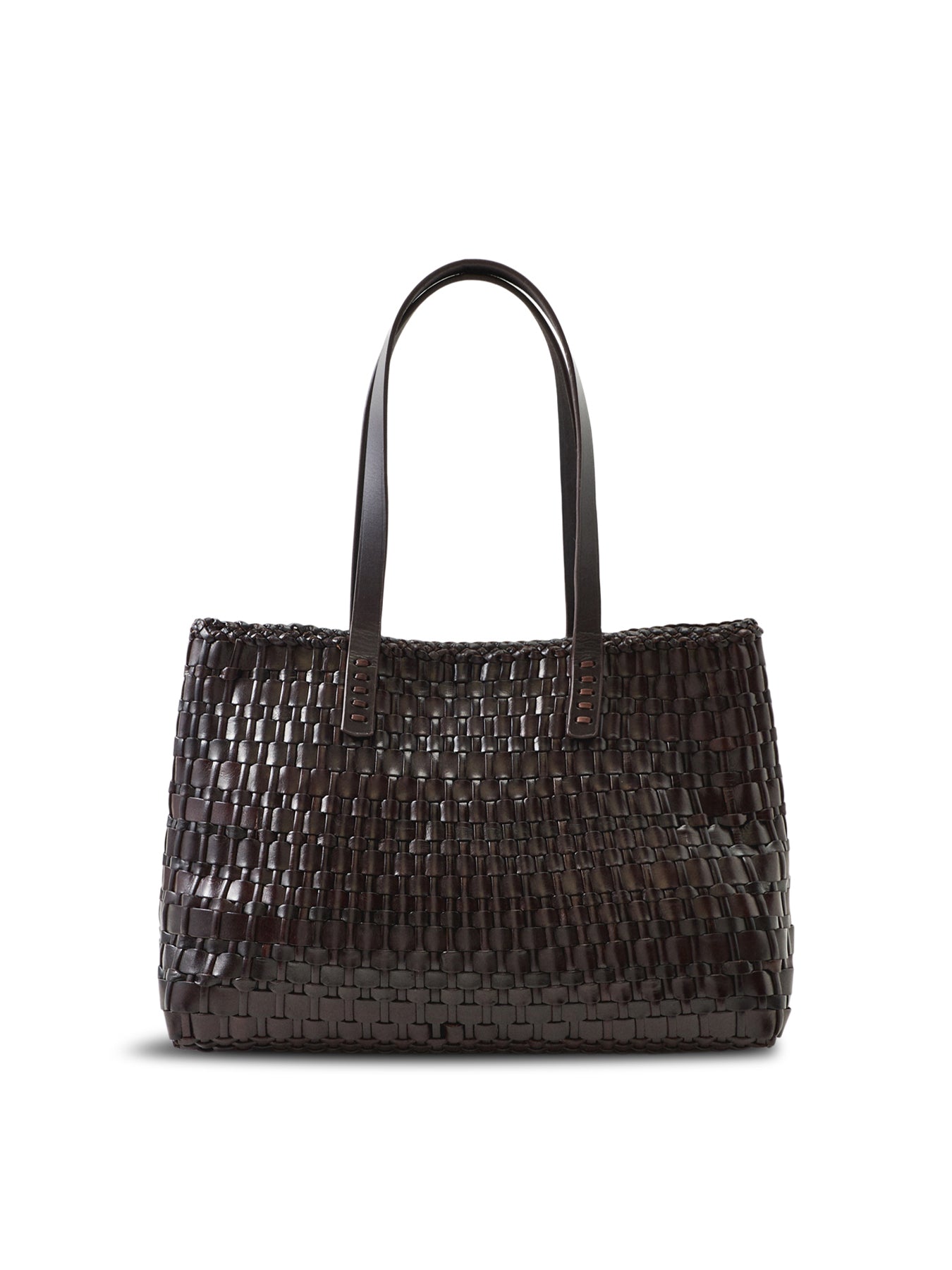 Salvage Leather Shoulder Tote Brown
