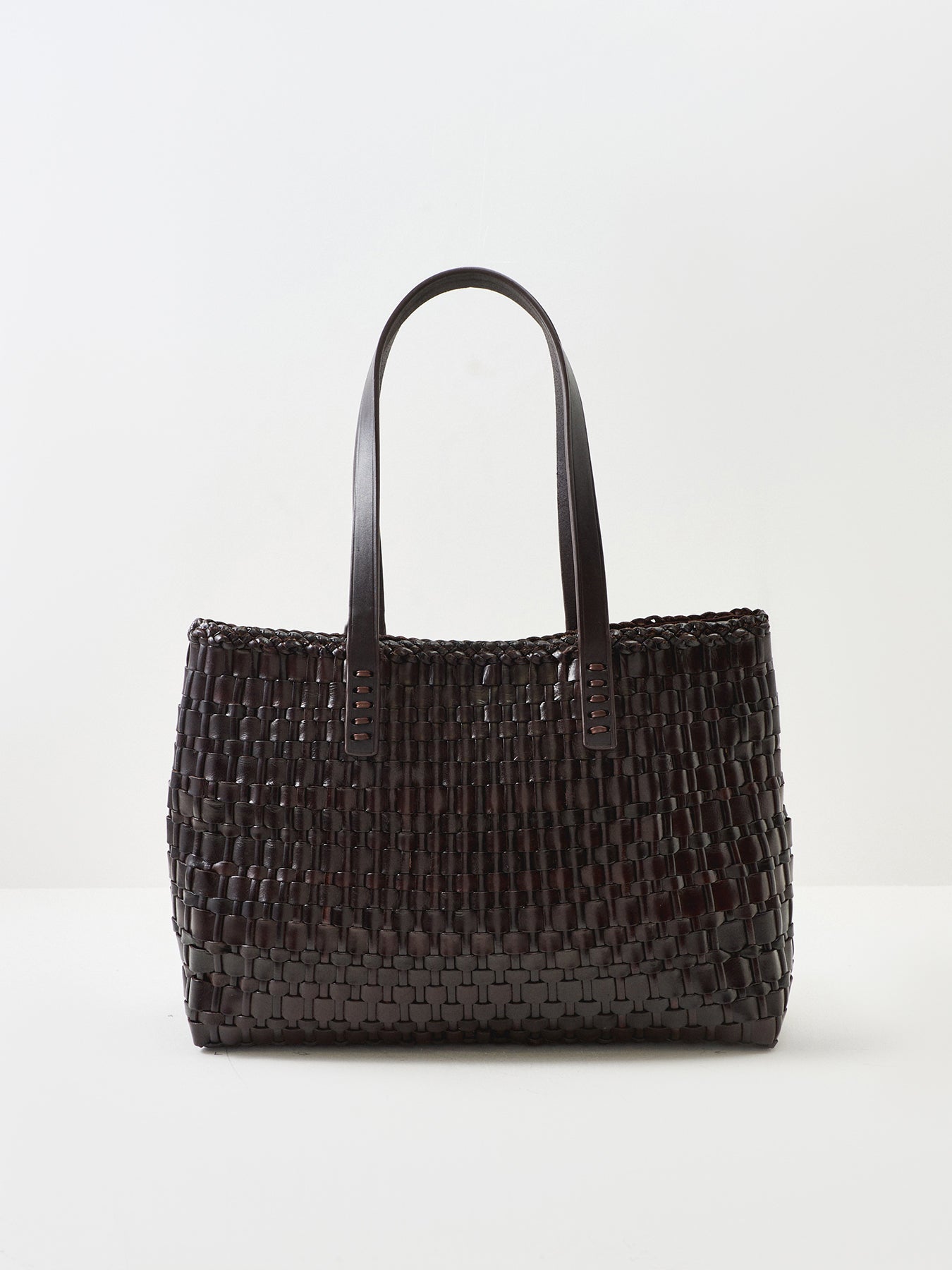 Salvage Leather Shoulder Tote Brown