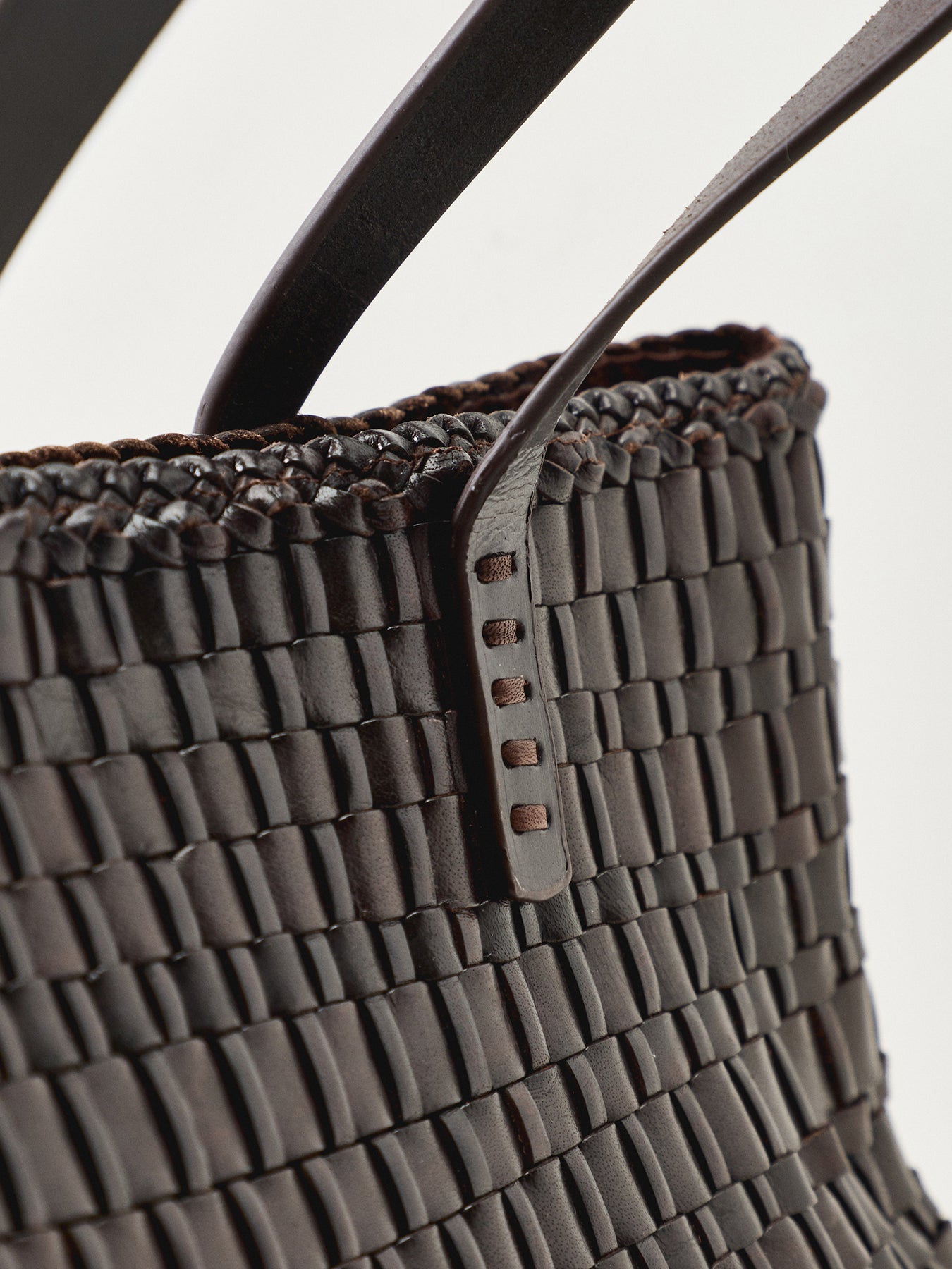 Salvage Leather Shoulder Tote Brown