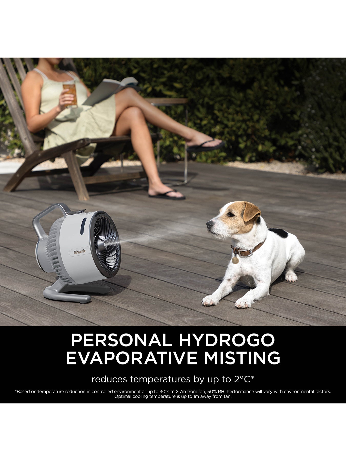 FlexBreeze HydroGo Portable Misting Fan Dove Silver