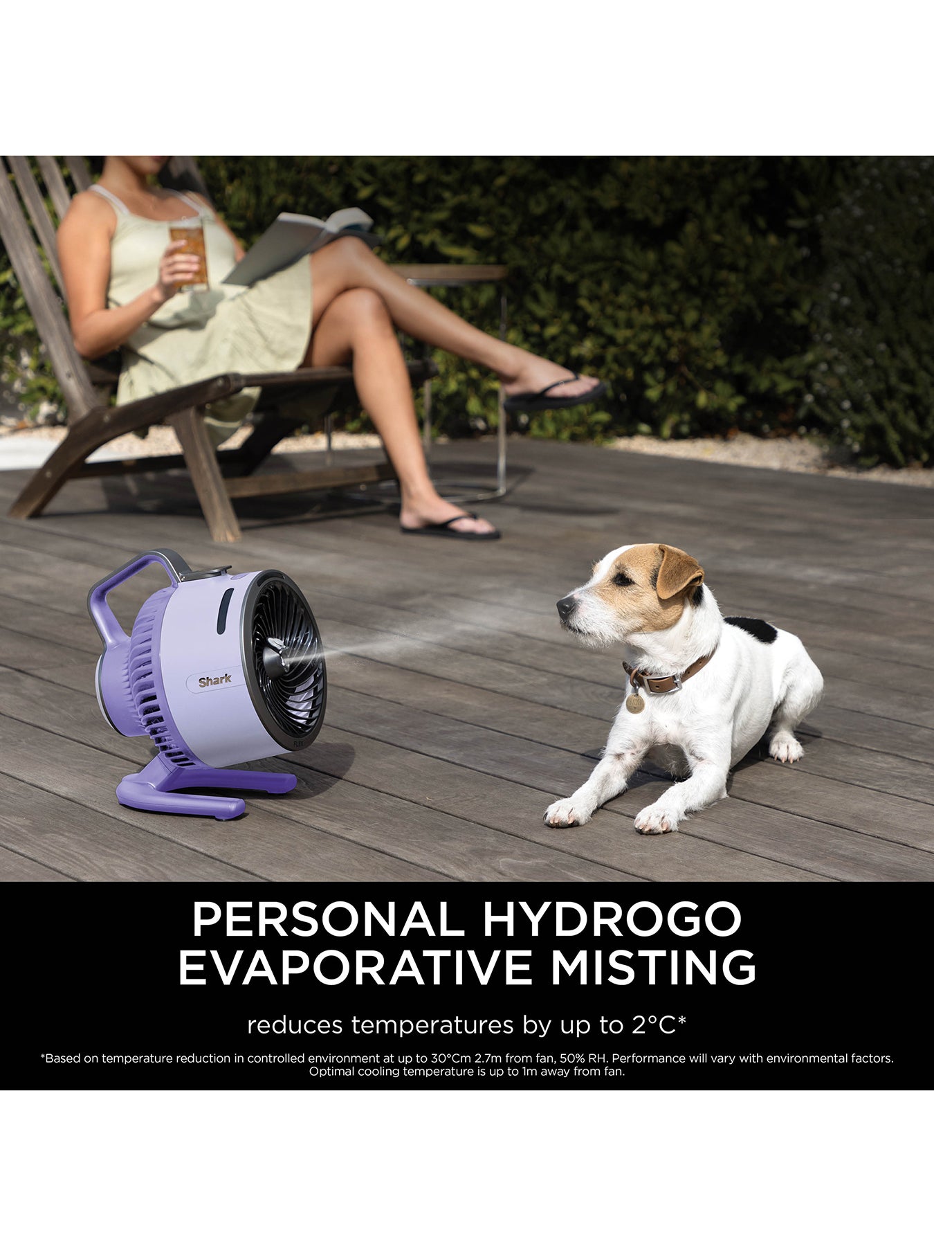 FlexBreeze HydroGo Portable Misting Fan Lavender