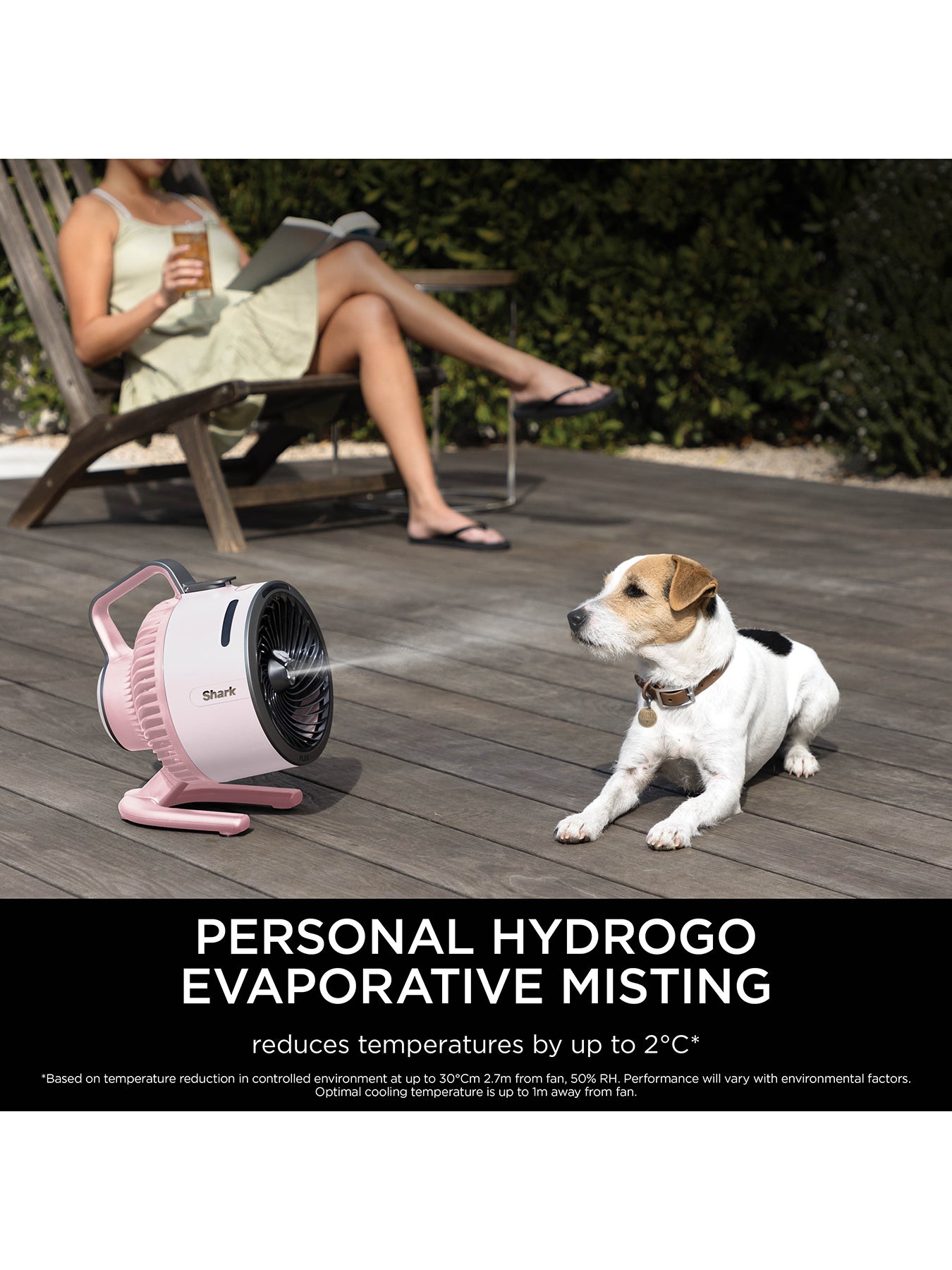 FlexBreeze HydroGo Portable Misting Fan Quartz Pink