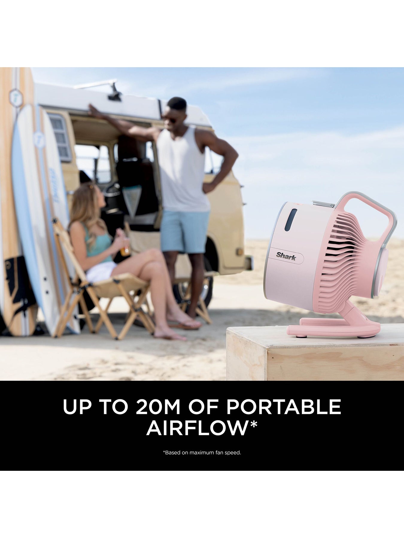 FlexBreeze HydroGo Portable Misting Fan Quartz Pink