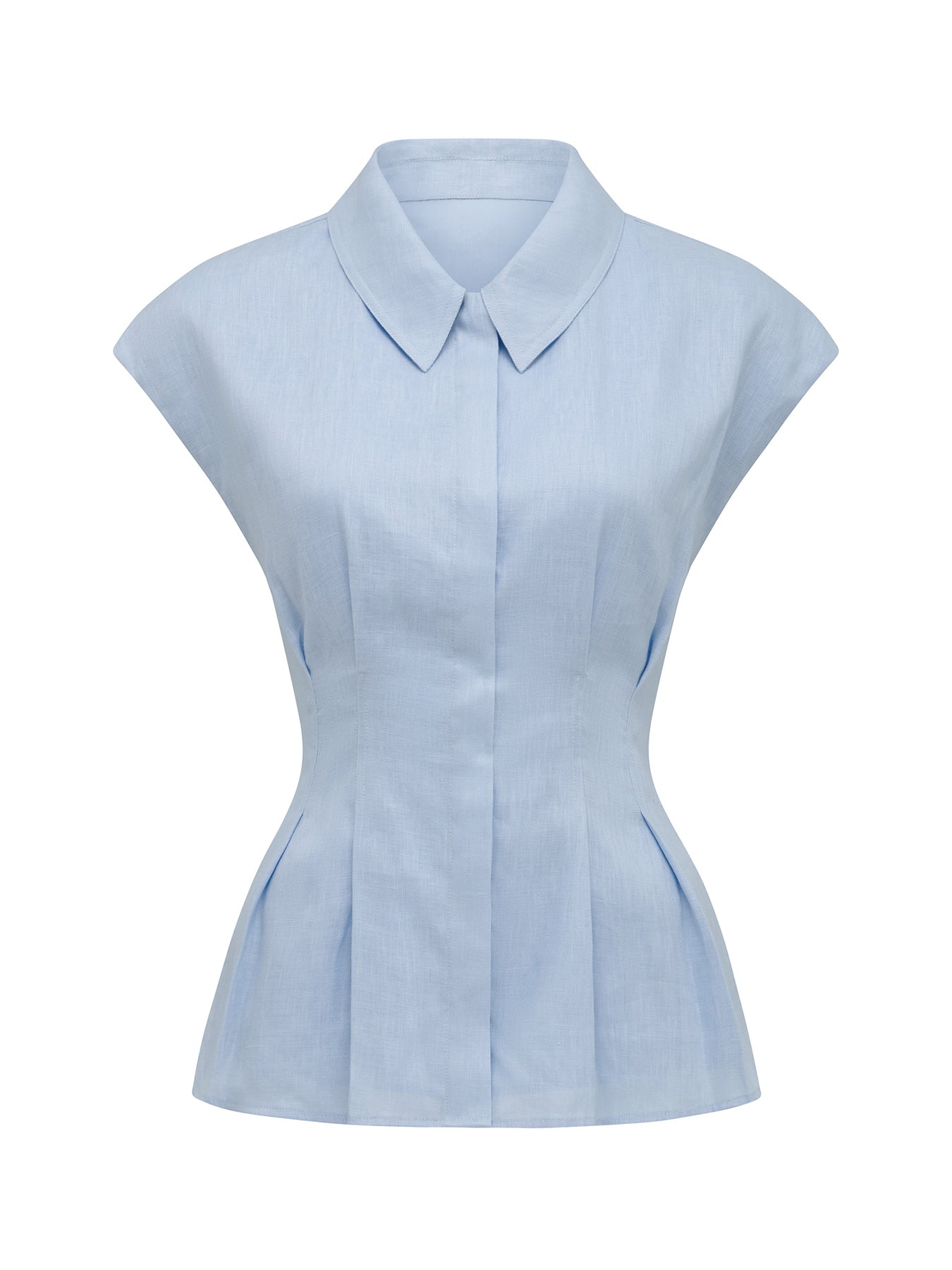Carina Pleated Shirt Blue