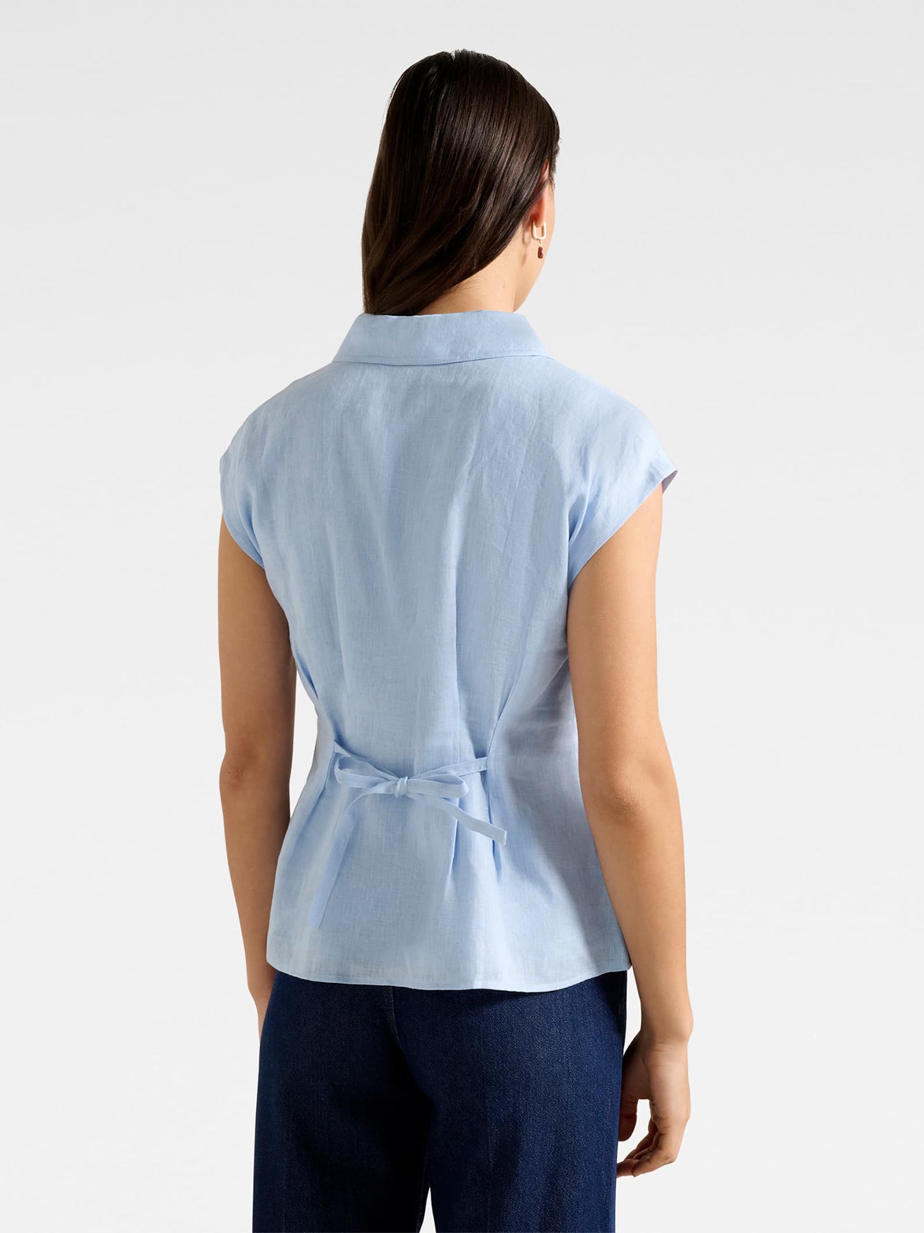Carina Pleated Shirt Blue