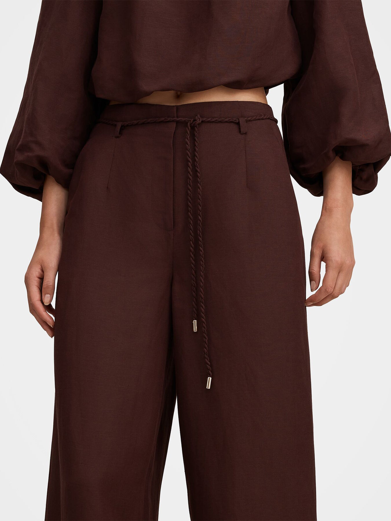 Myla Wide Leg Trousers Brown