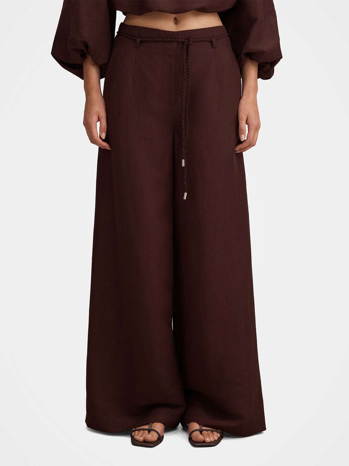 Myla Wide Leg Trousers Brown