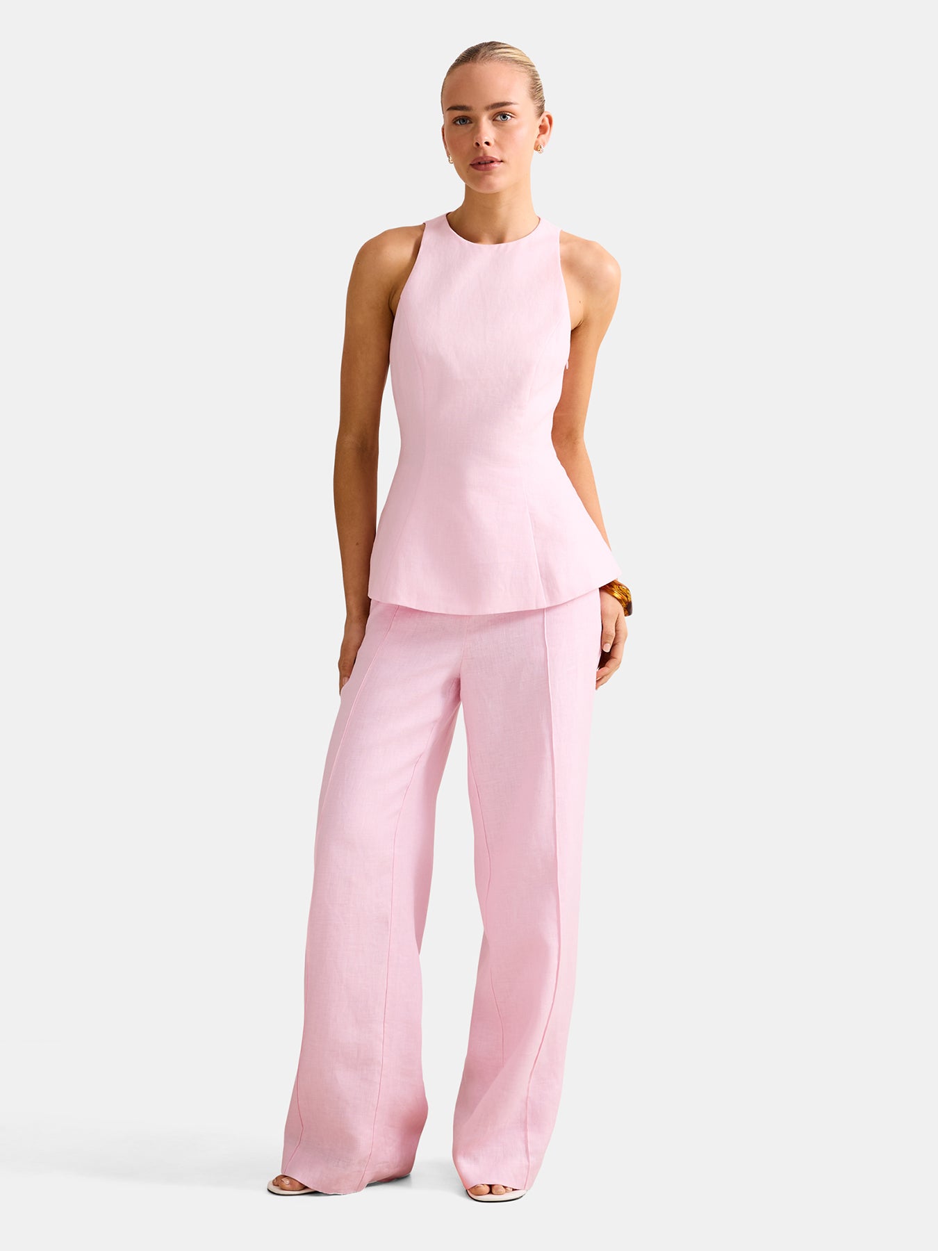 Liliana Linen Top Pink