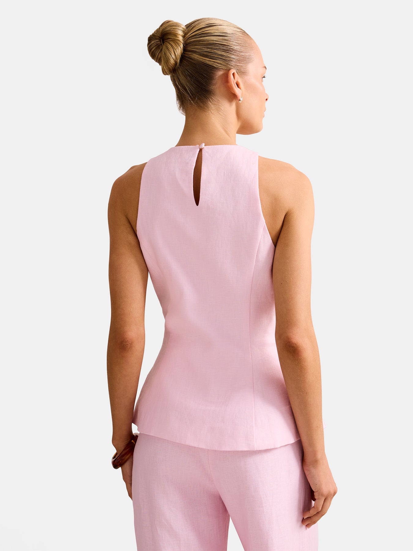 Liliana Linen Top Pink