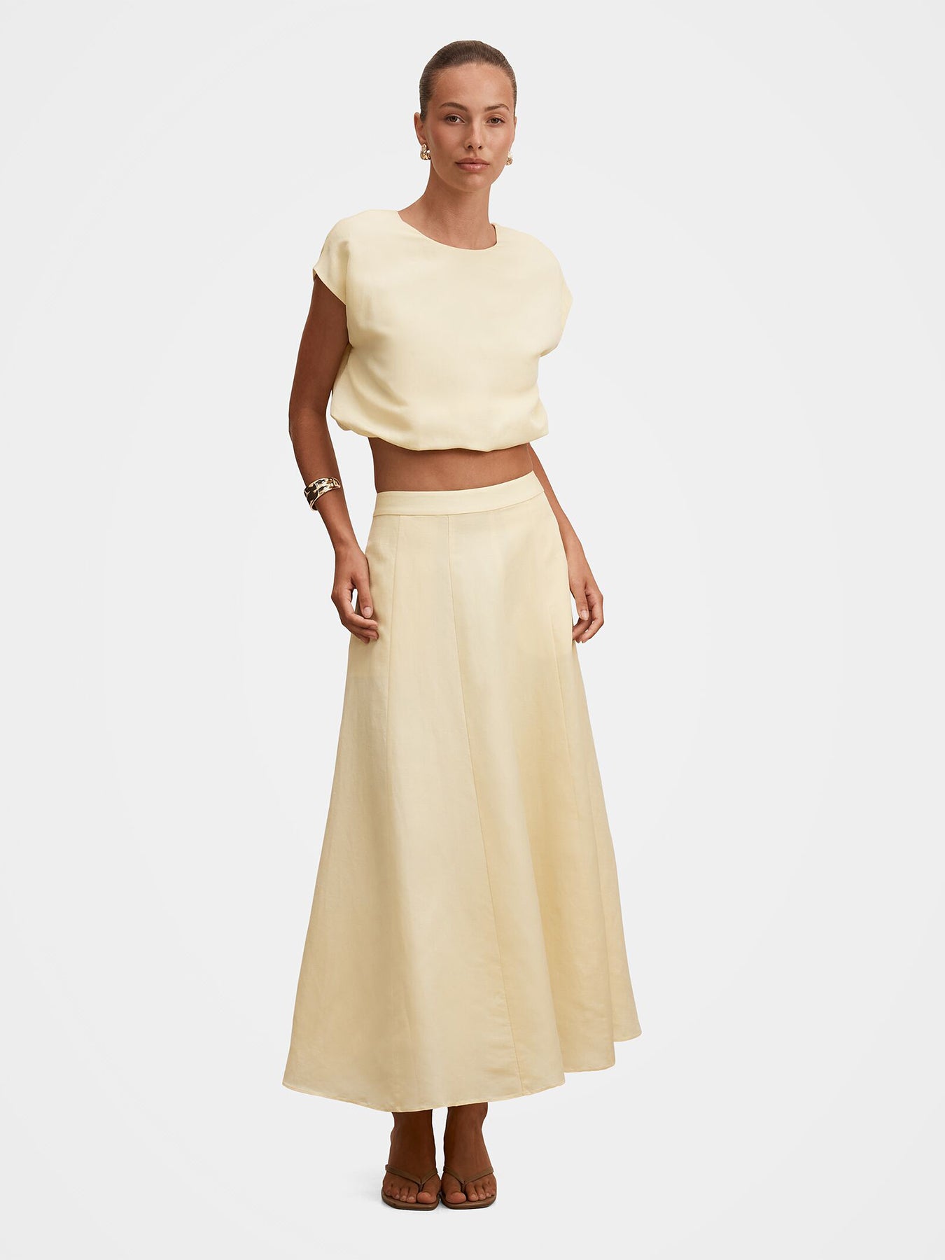 Georgina Bubble Hem Top Yellow
