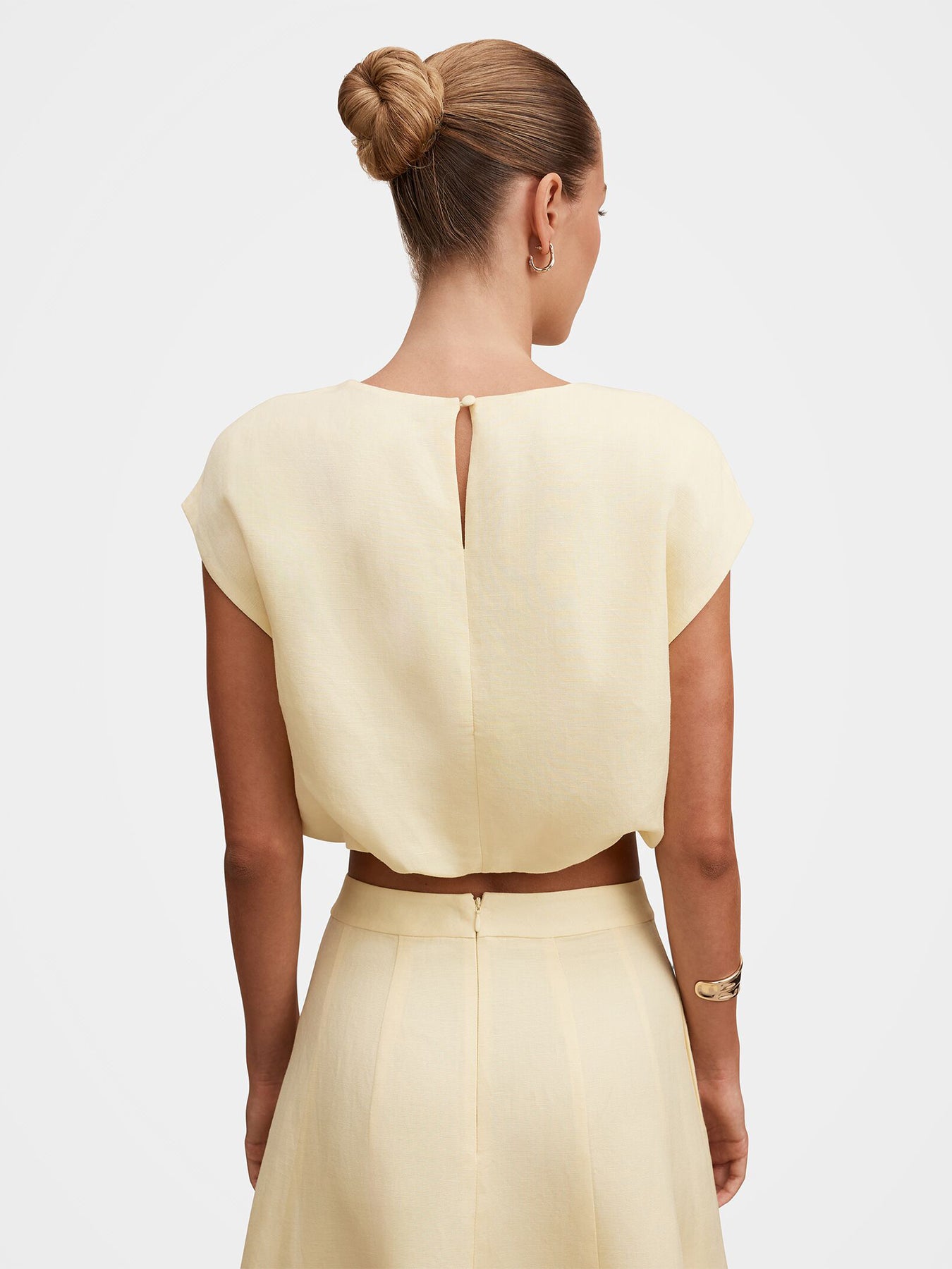 Georgina Bubble Hem Top Yellow