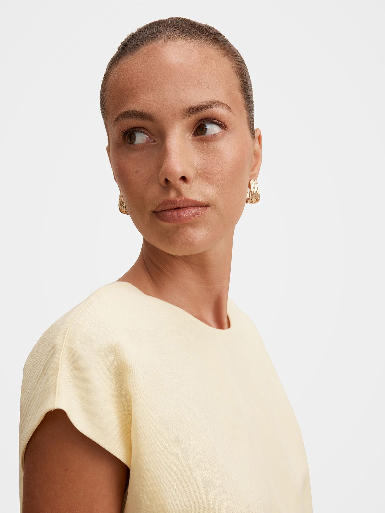 Georgina Bubble Hem Top Yellow