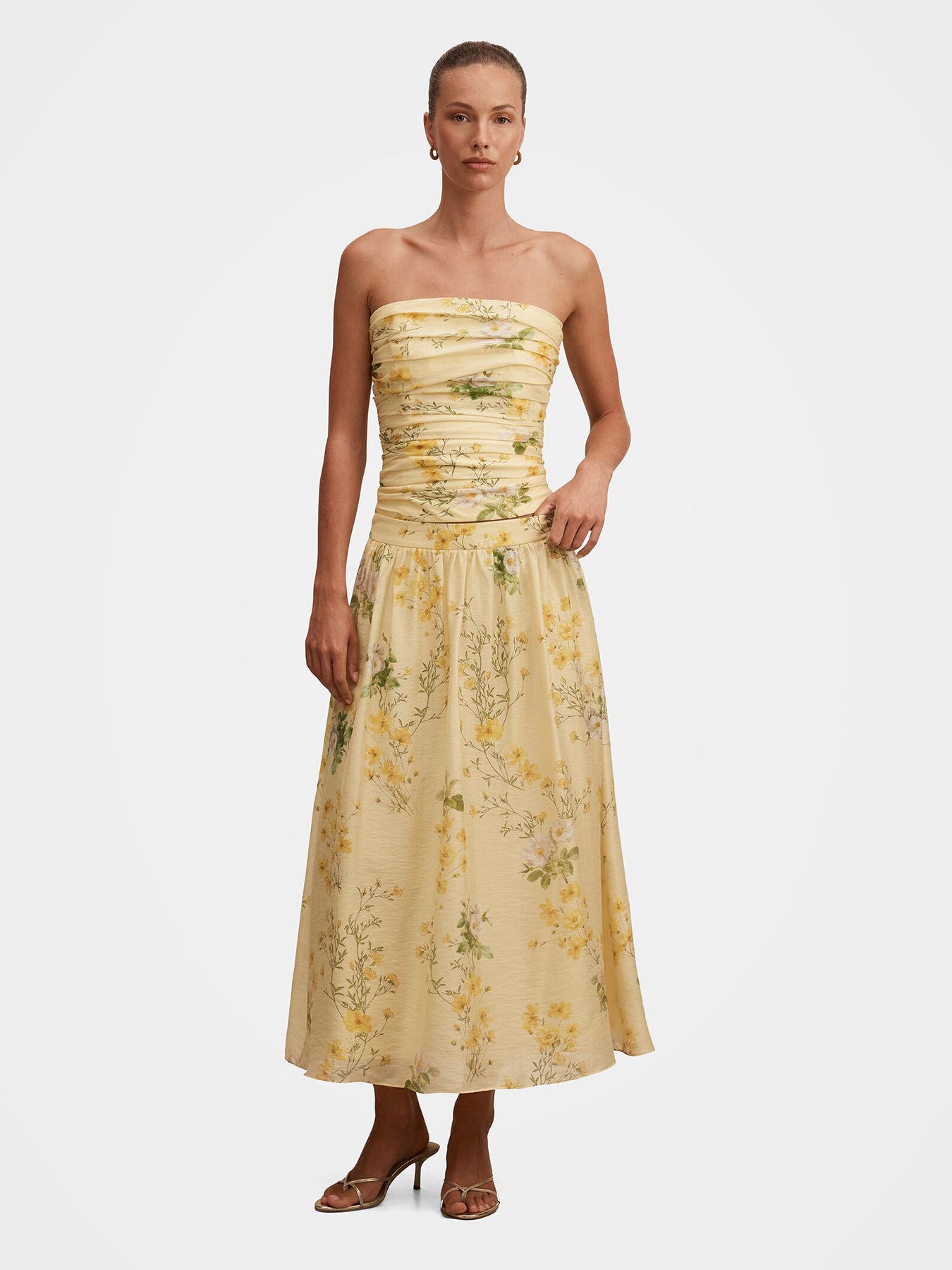 Palmer Pleated Skirt Printed Yellow
