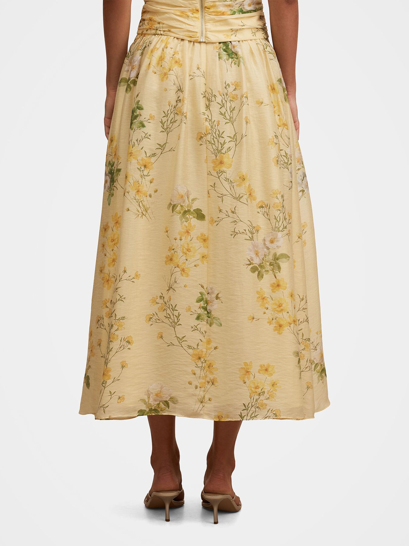 Palmer Pleated Skirt Printed Yellow