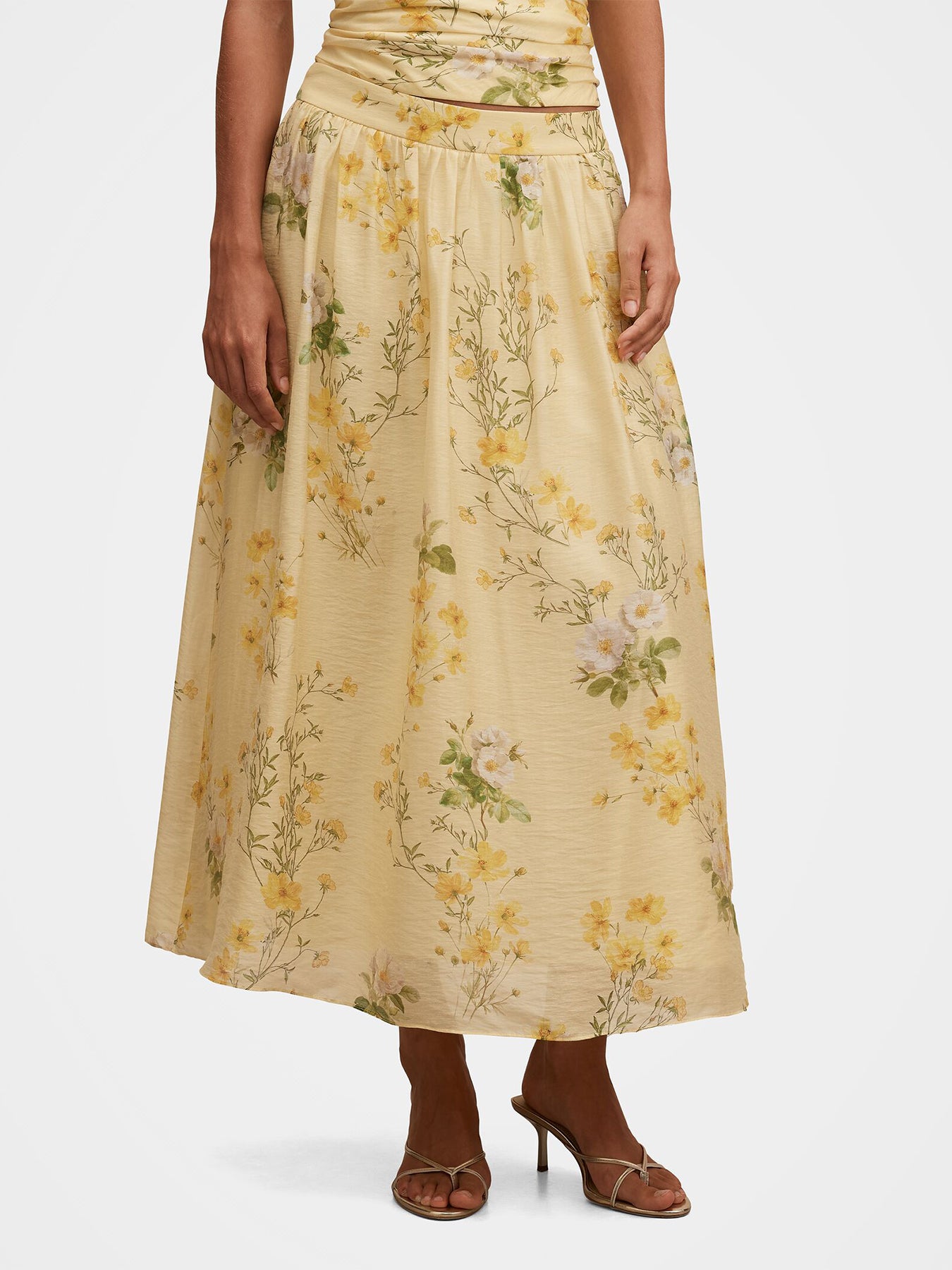 Palmer Pleated Skirt Printed Yellow