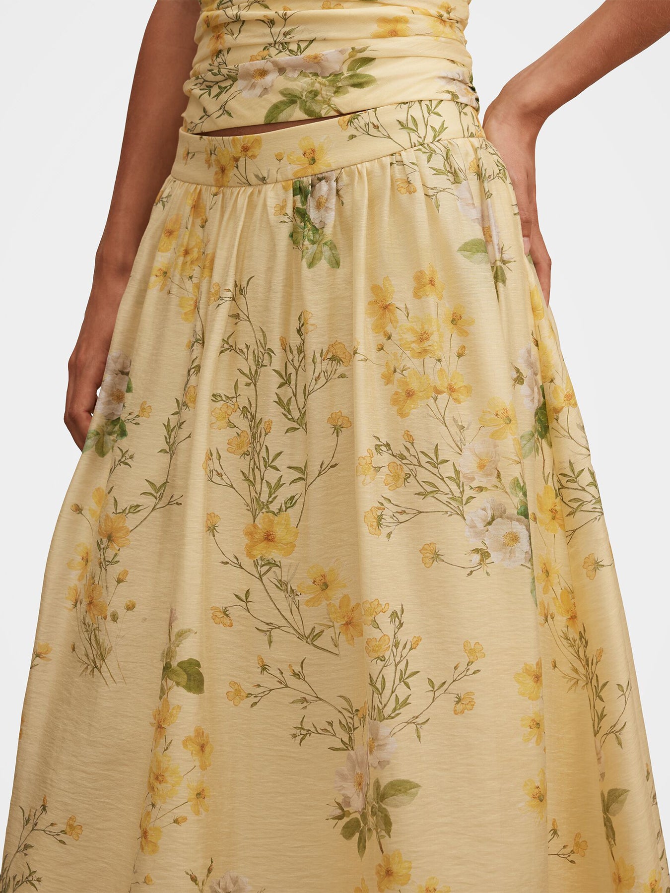 Palmer Pleated Skirt Printed Yellow