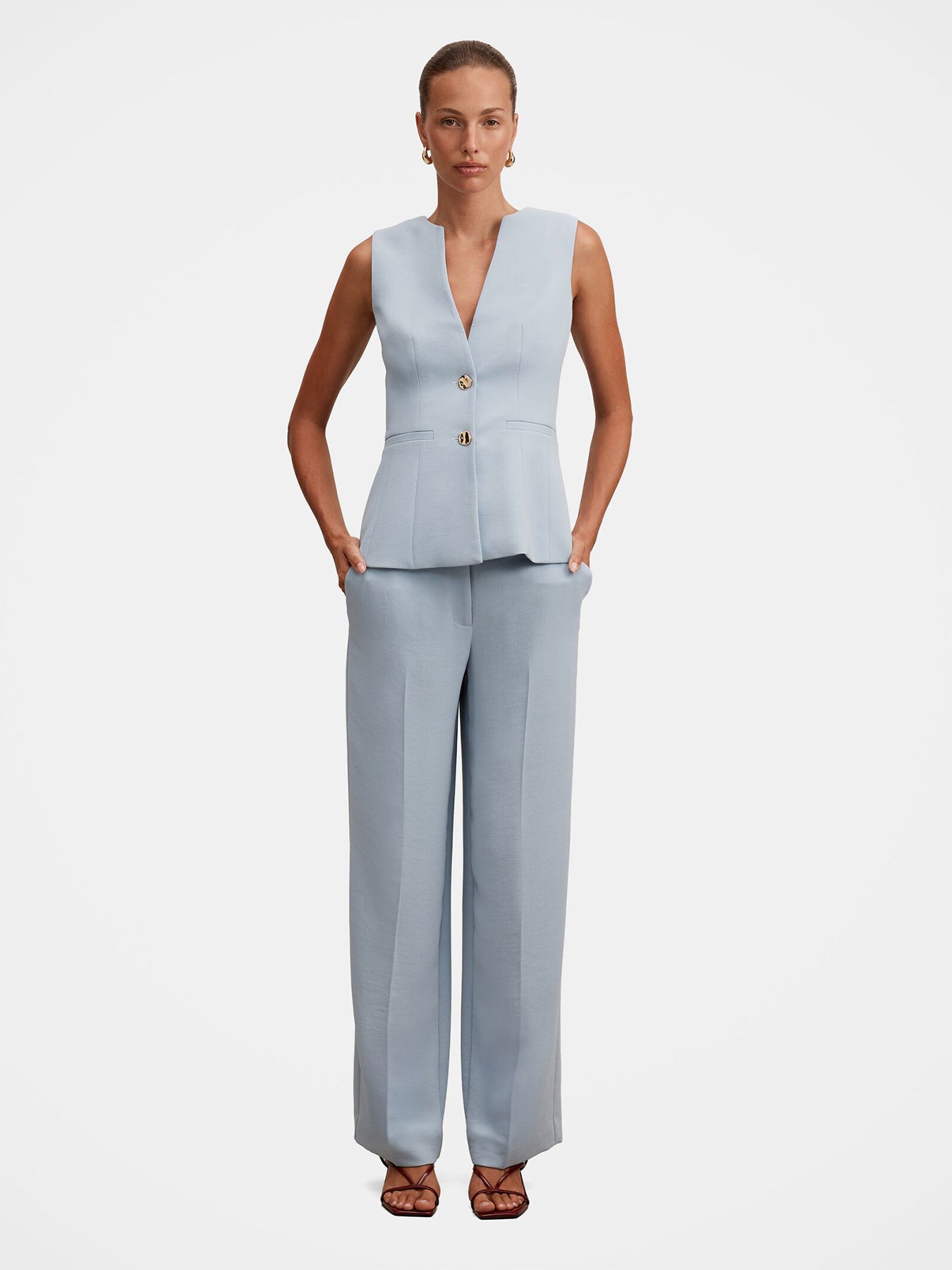 Dani Straight Leg Trousers Blue
