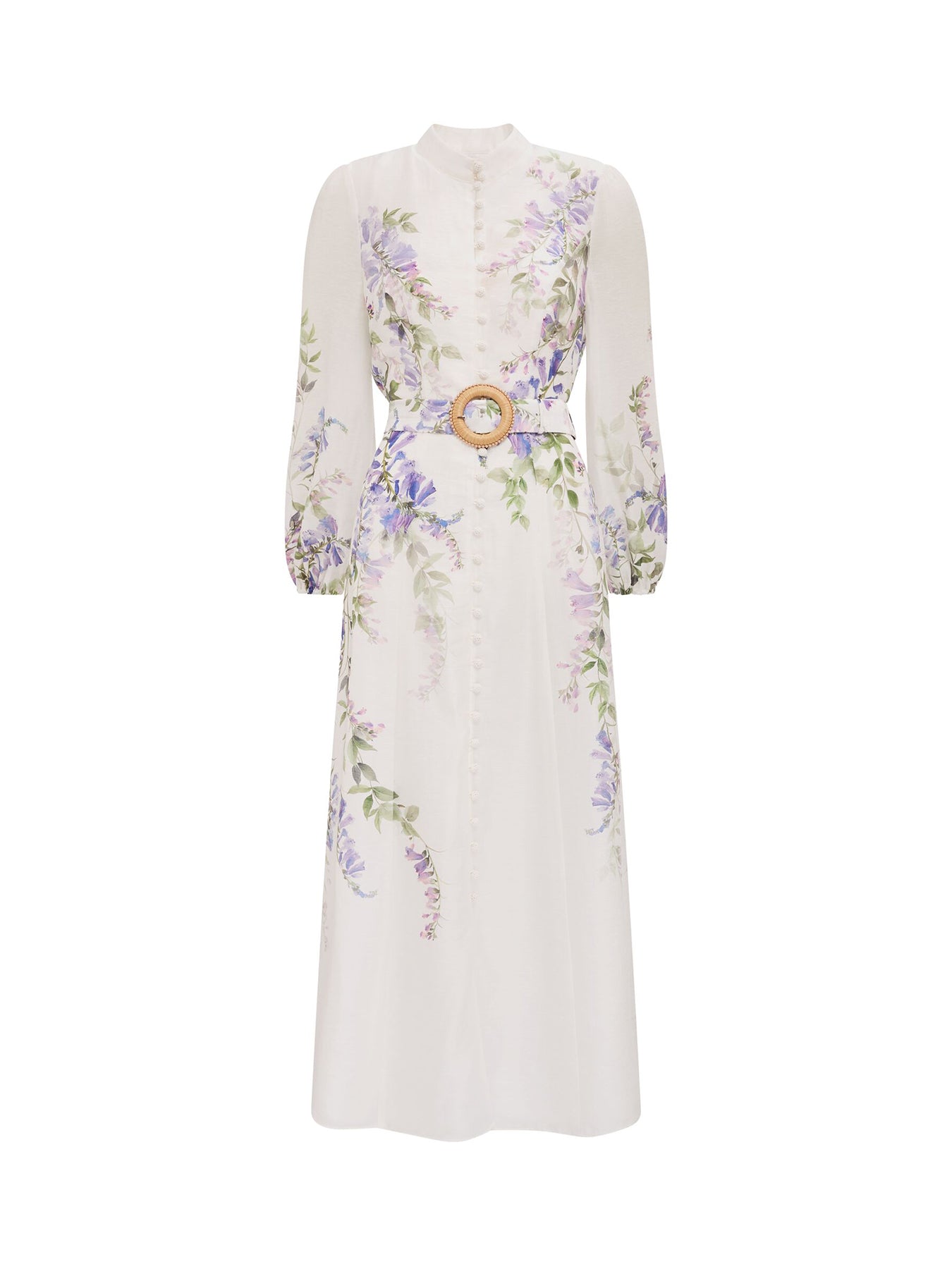Sheridan Printed Midi Shirt Dress White