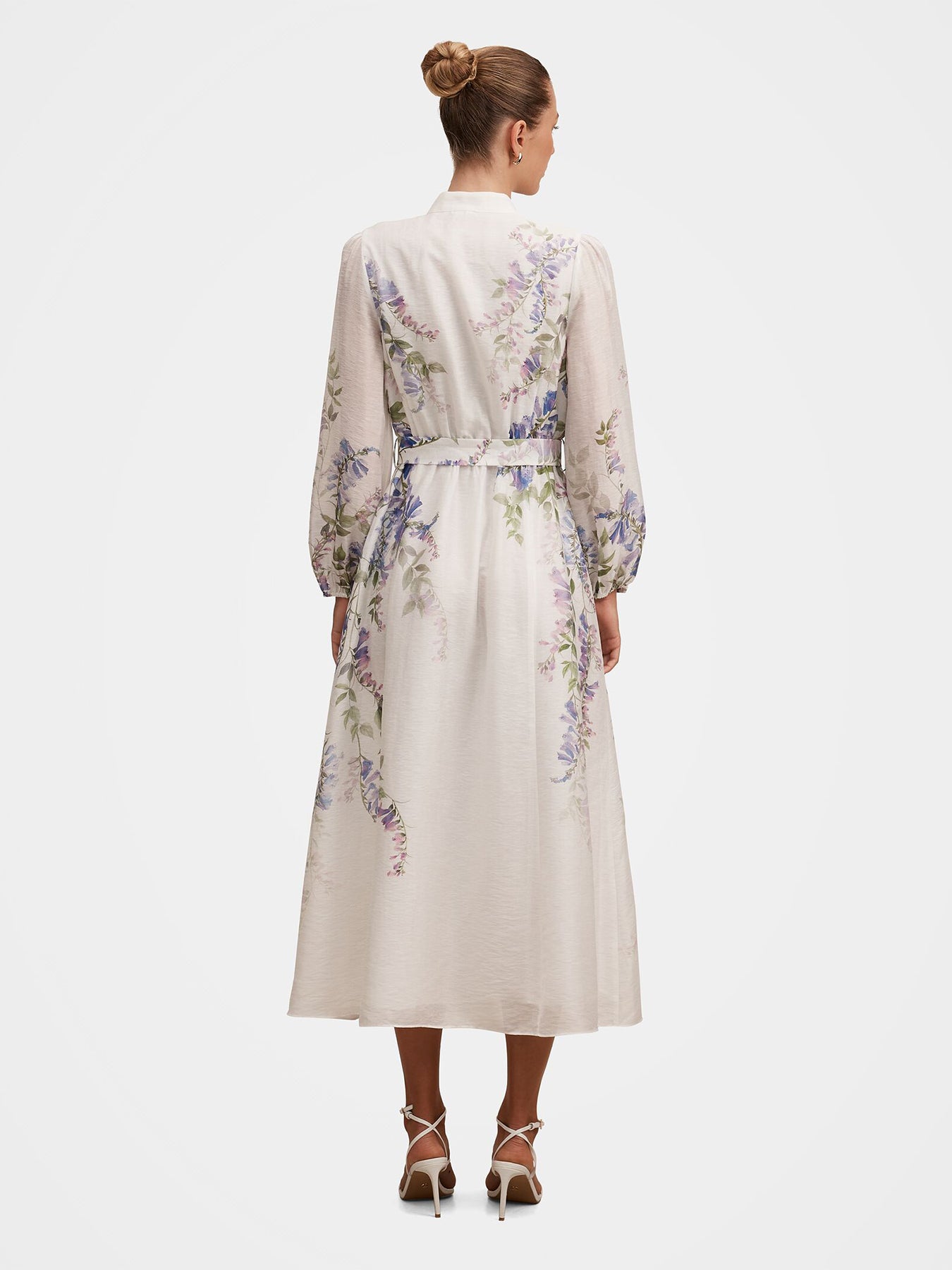 Sheridan Printed Midi Shirt Dress White