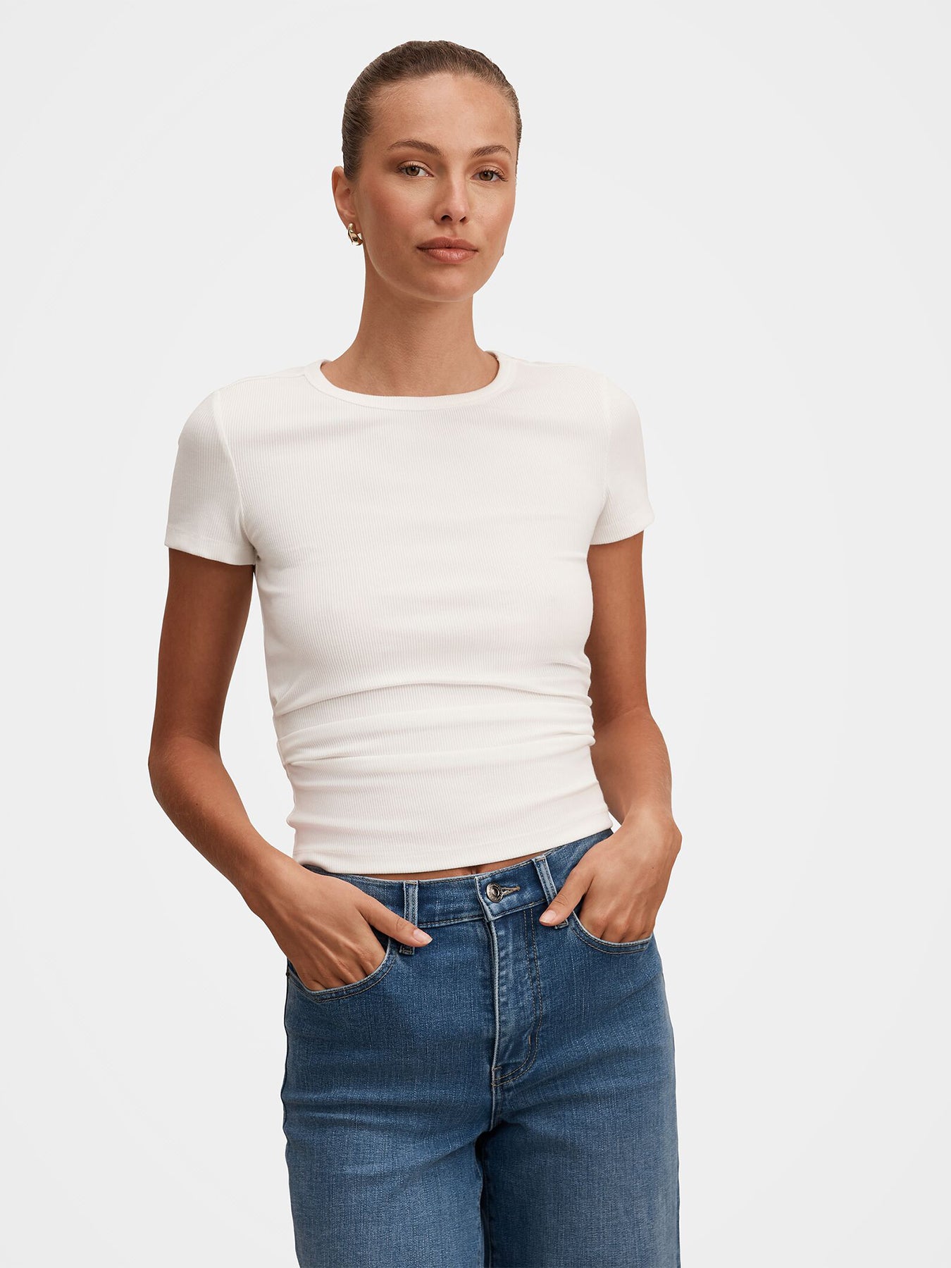Kelly Tuck Detail T-Shirt White
