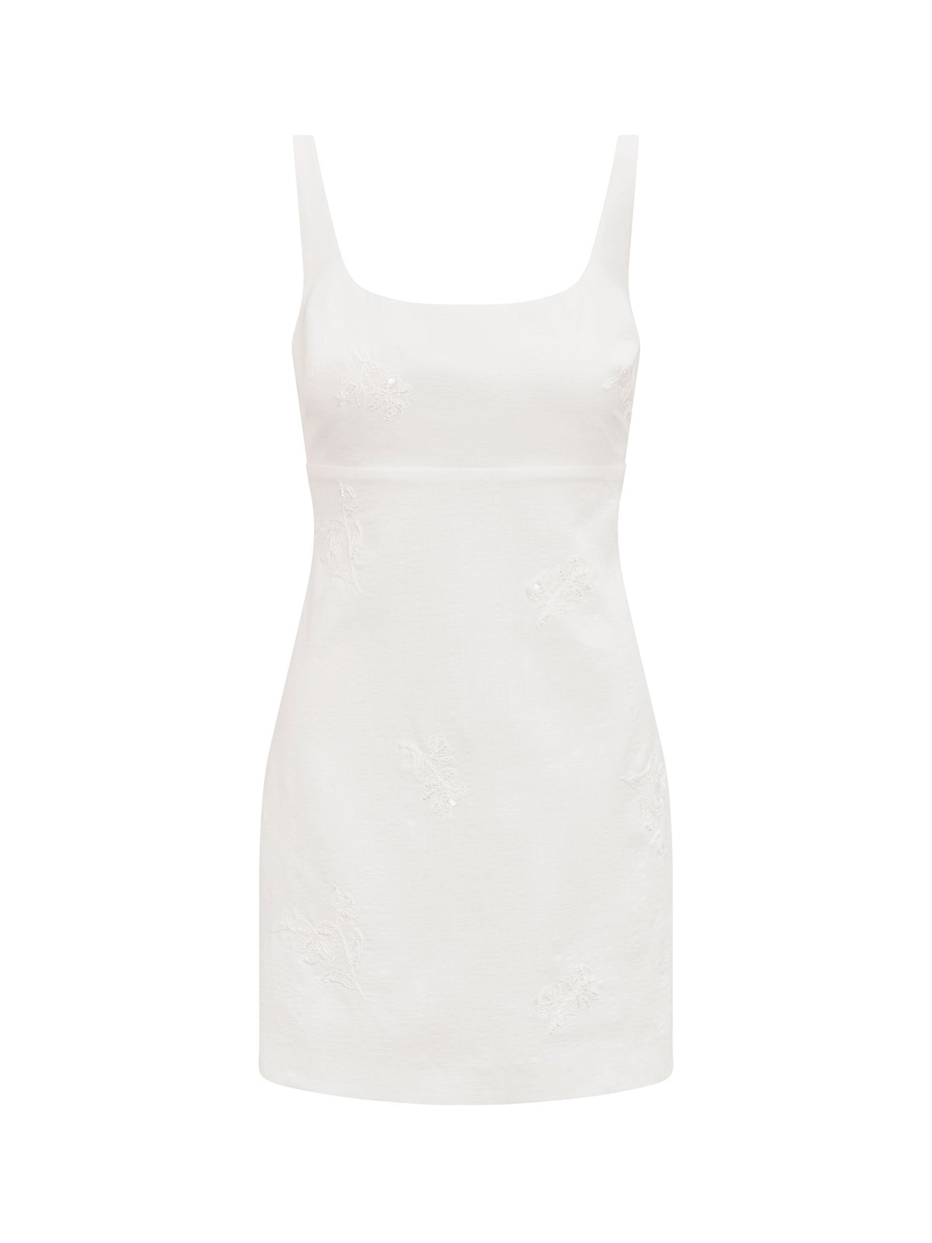 Evangeline Embellished Mini Dress White